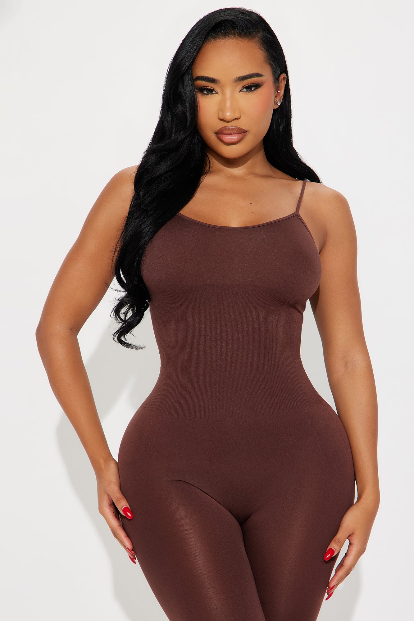 Its Natural Seamless Smoothing Shapewear Jumpsuit - Chocolate