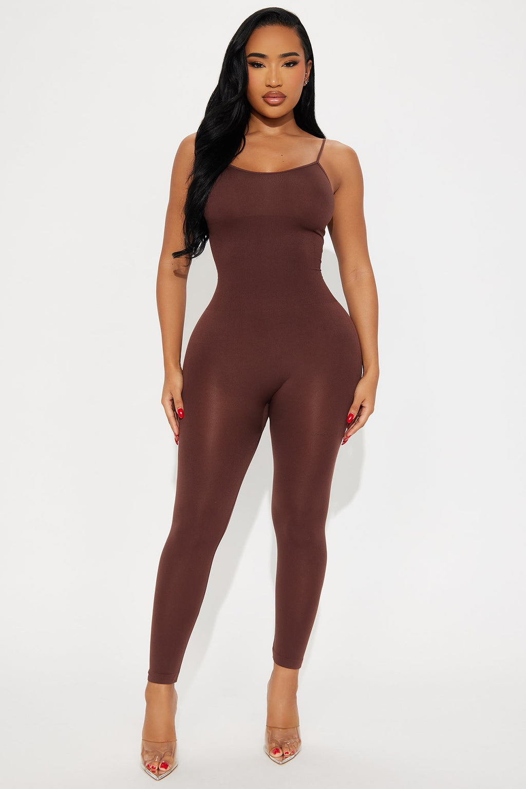 Its Natural Seamless Smoothing Shapewear Jumpsuit - Chocolate
