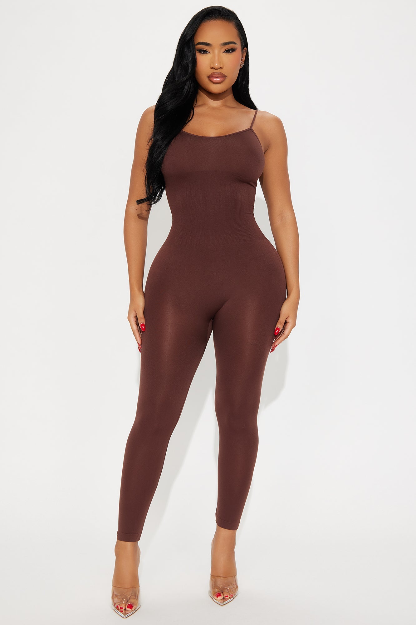Its Natural Seamless Smoothing Shapewear Jumpsuit - Chocolate