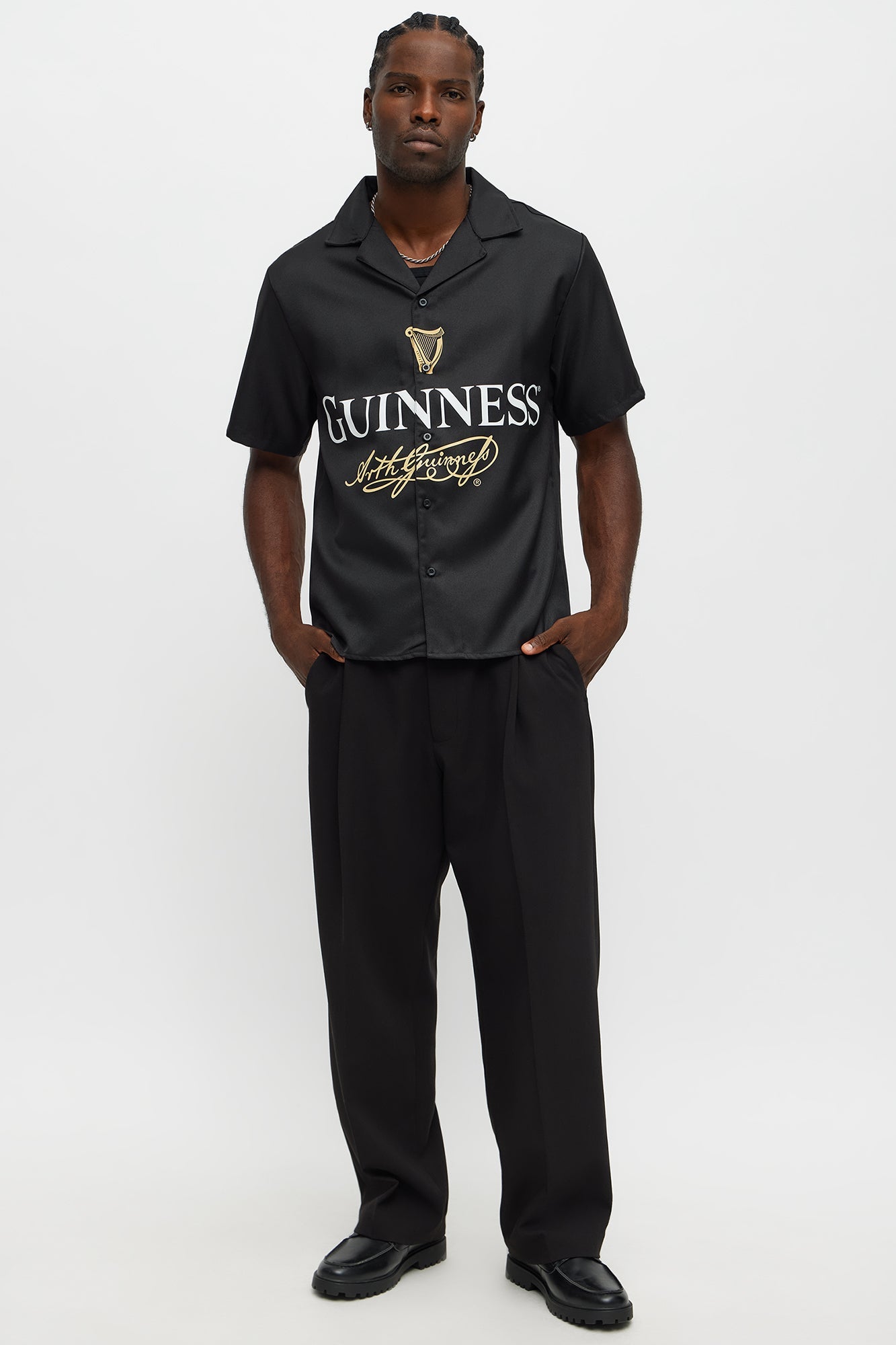 Guinness Button Up Shirt - Black