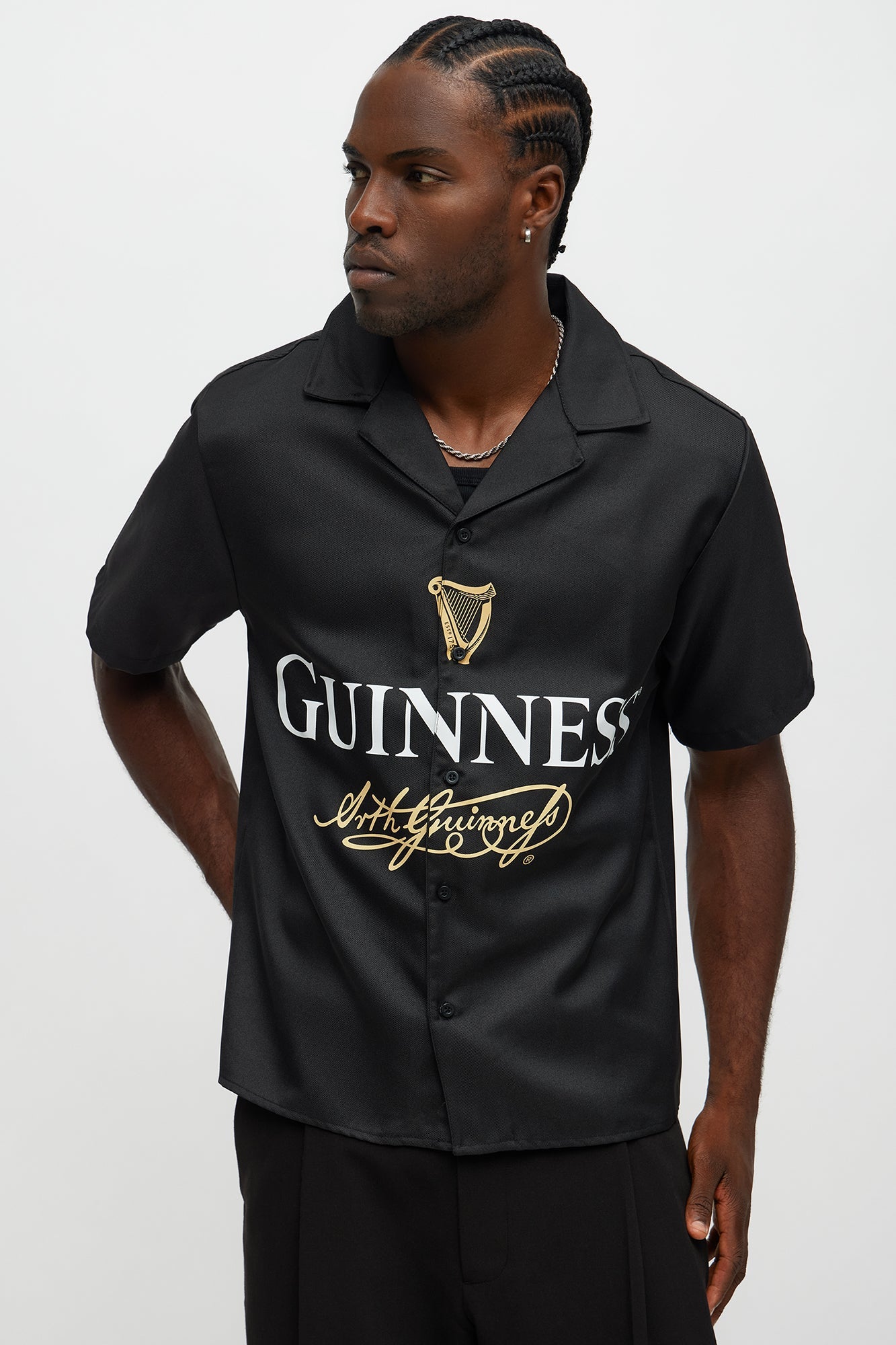 Guinness Button Up Shirt - Black