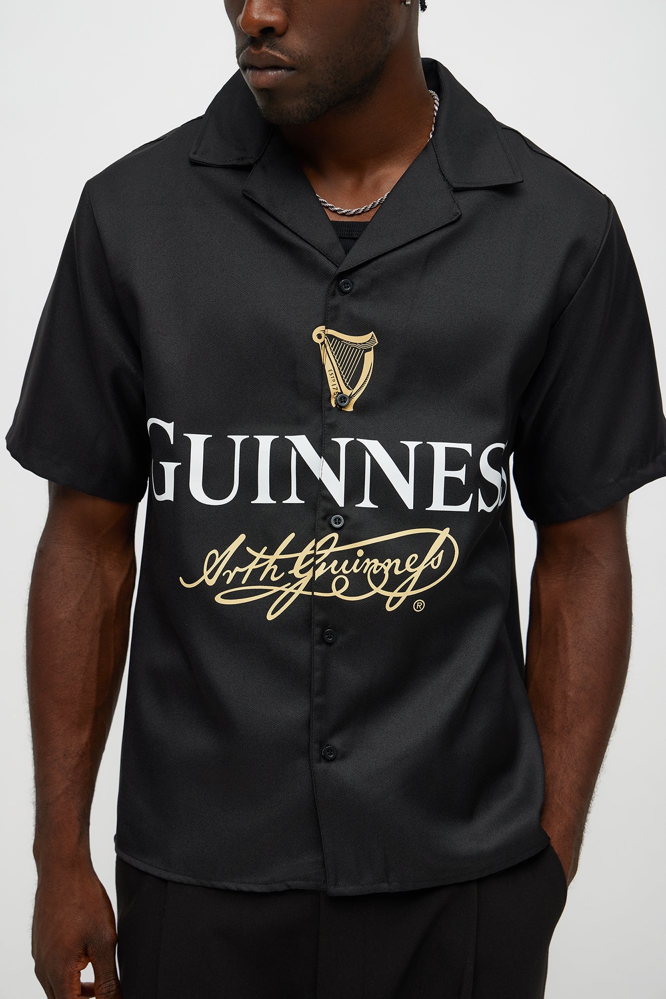 Guinness Button Up Shirt - Black