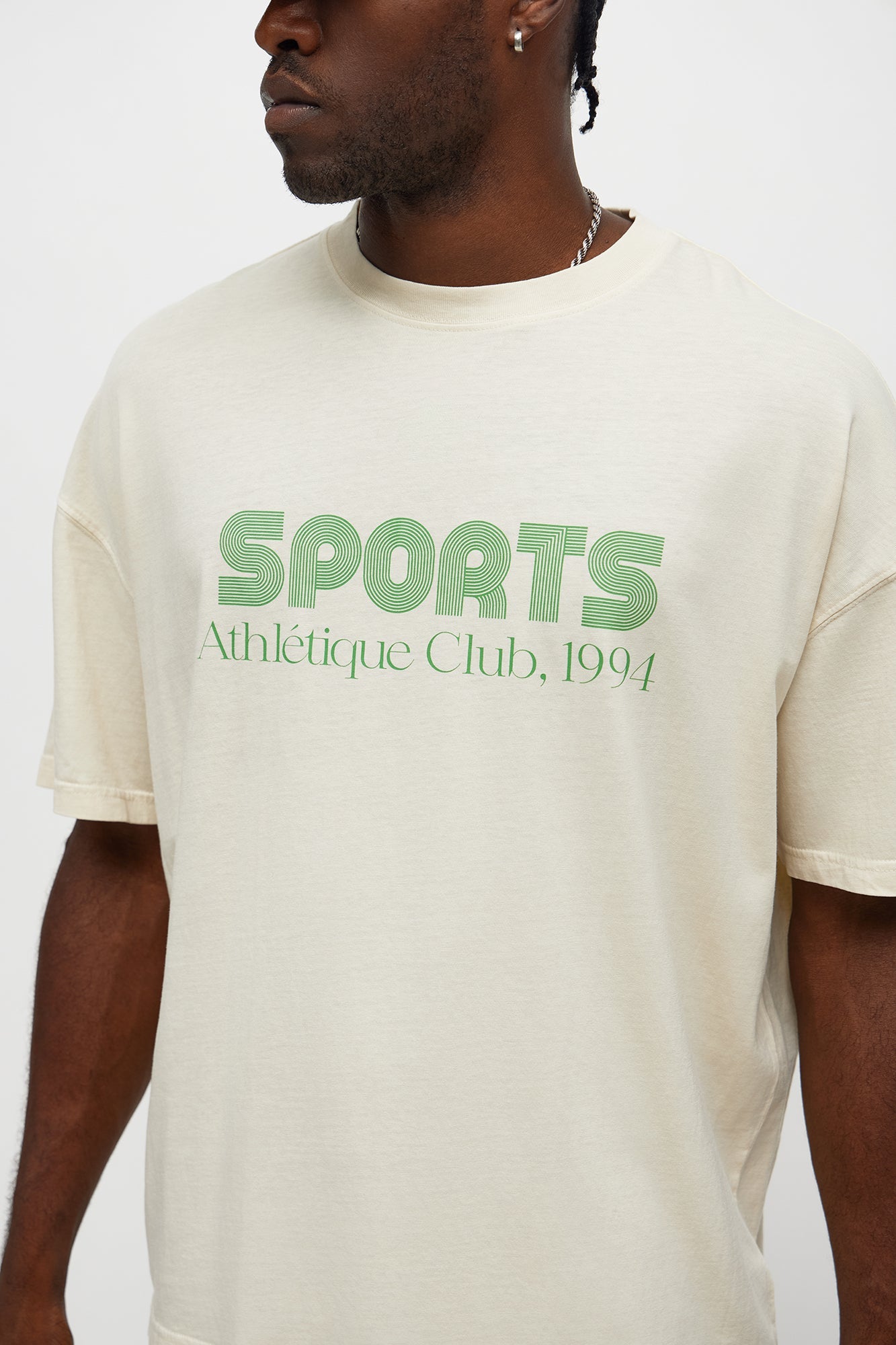 Sports Athletique Club Oversized 1994 Short Sleeve Tee - Cream