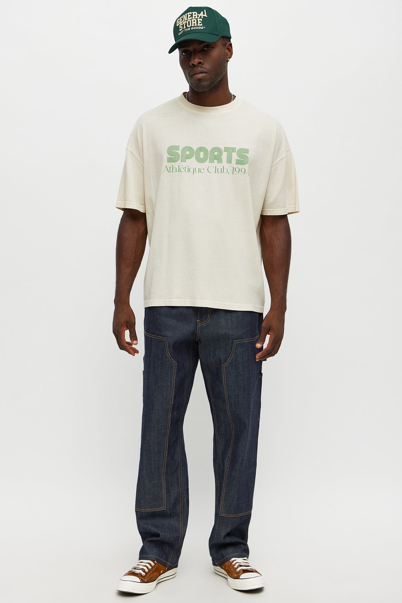 Sports Athletique Club Oversized 1994 Short Sleeve Tee - Cream