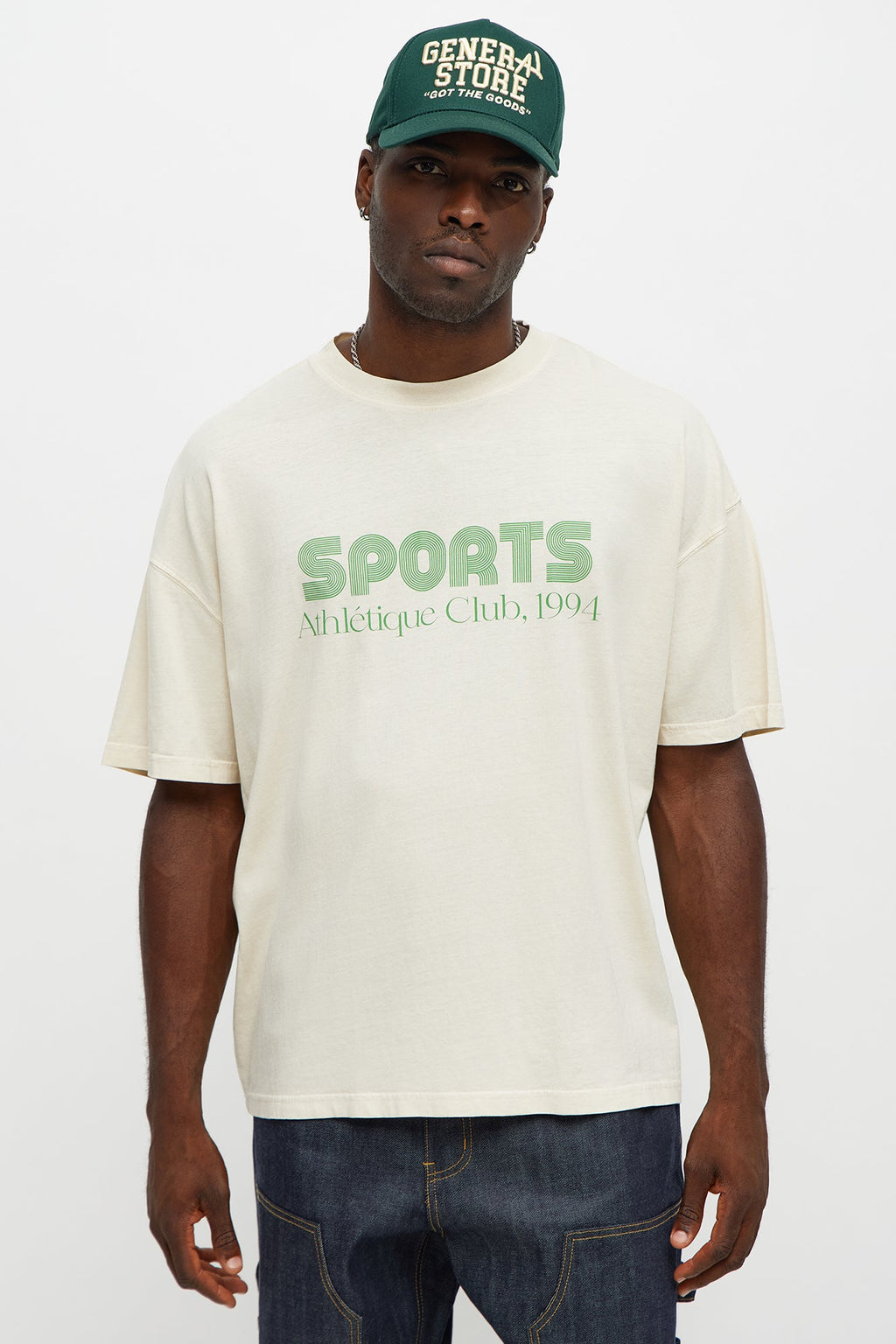 Sports Athletique Club Oversized 1994 Short Sleeve Tee - Cream