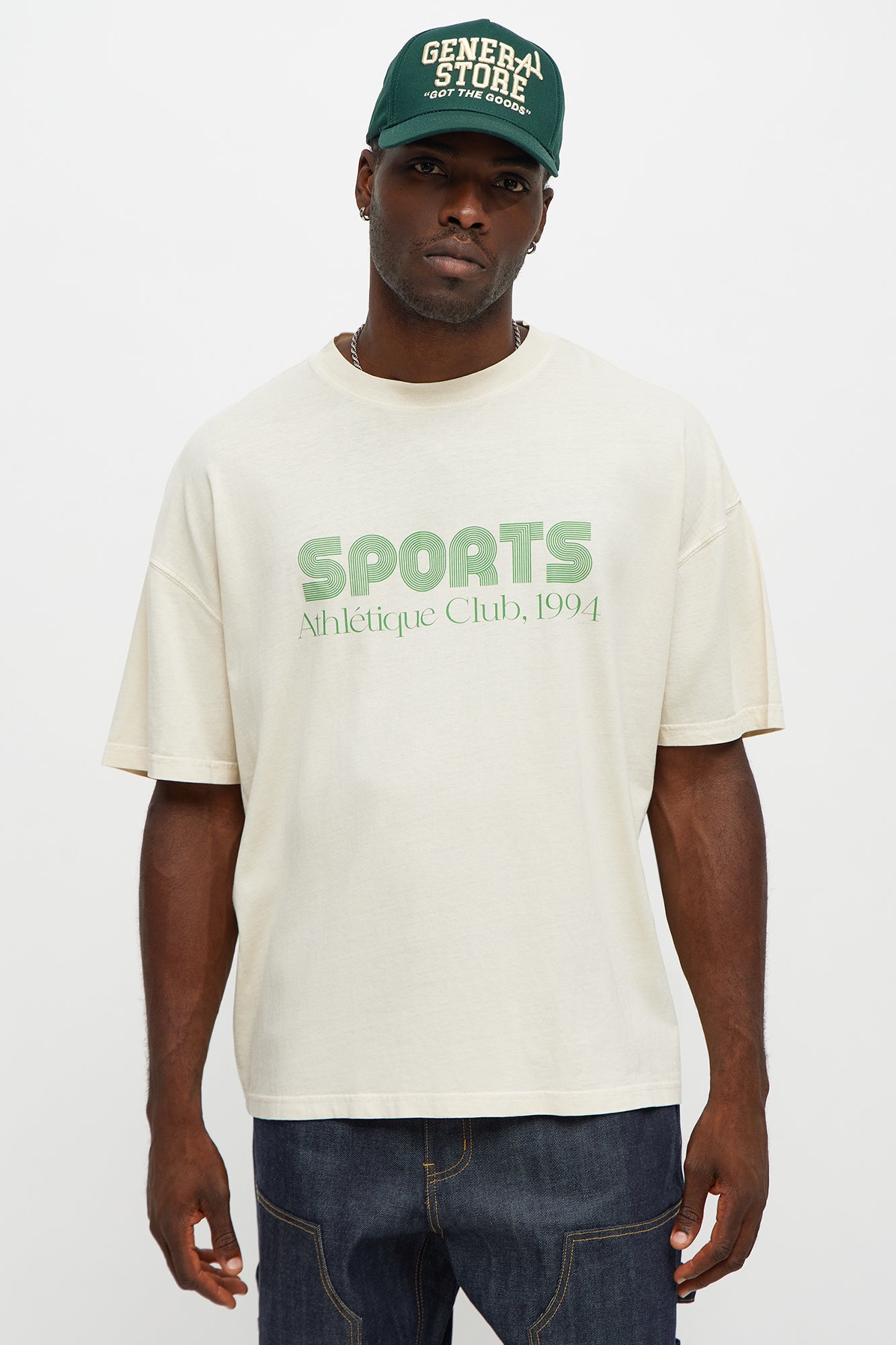 Sports Athletique Club Oversized 1994 Short Sleeve Tee - Cream