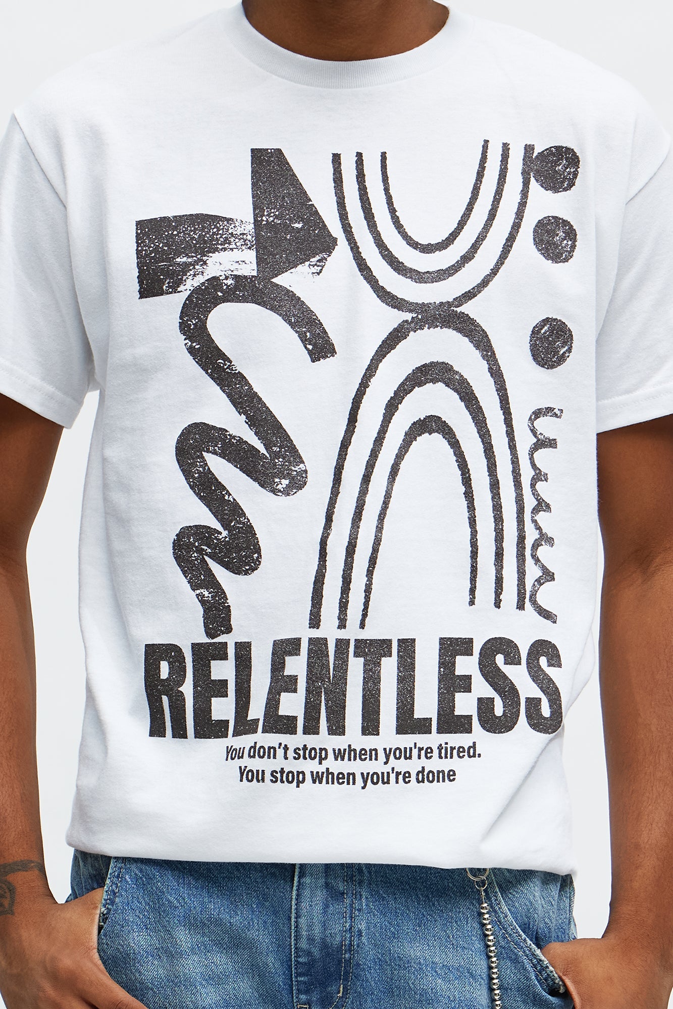 Relentless Never Tired Short Sleeve Tee - White