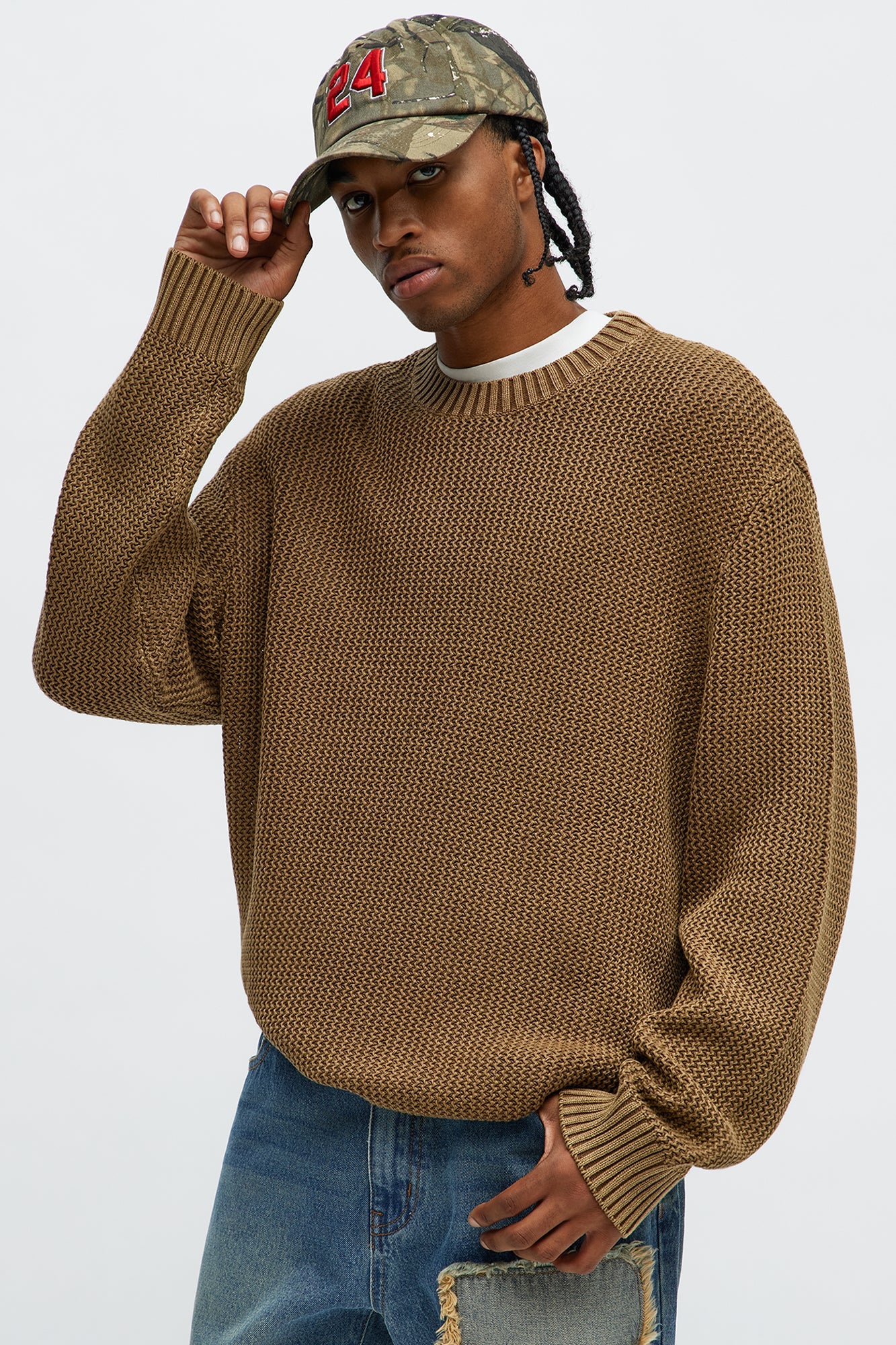 Morning Brew Crewneck Sweater - Brown