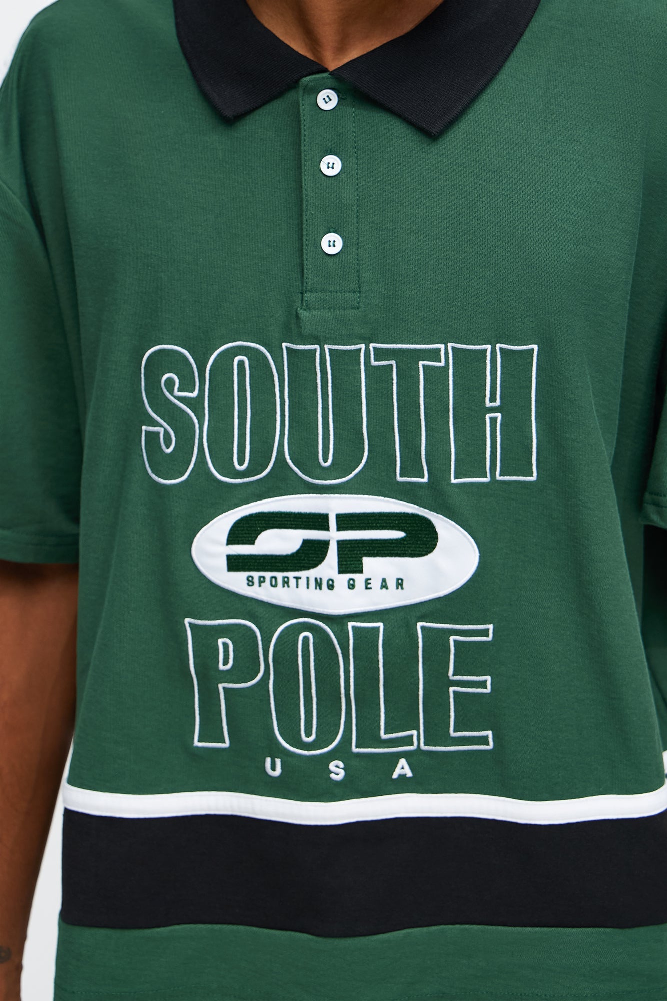 Southpole Relaxed Fit Collared Graphic Shirt - Olive