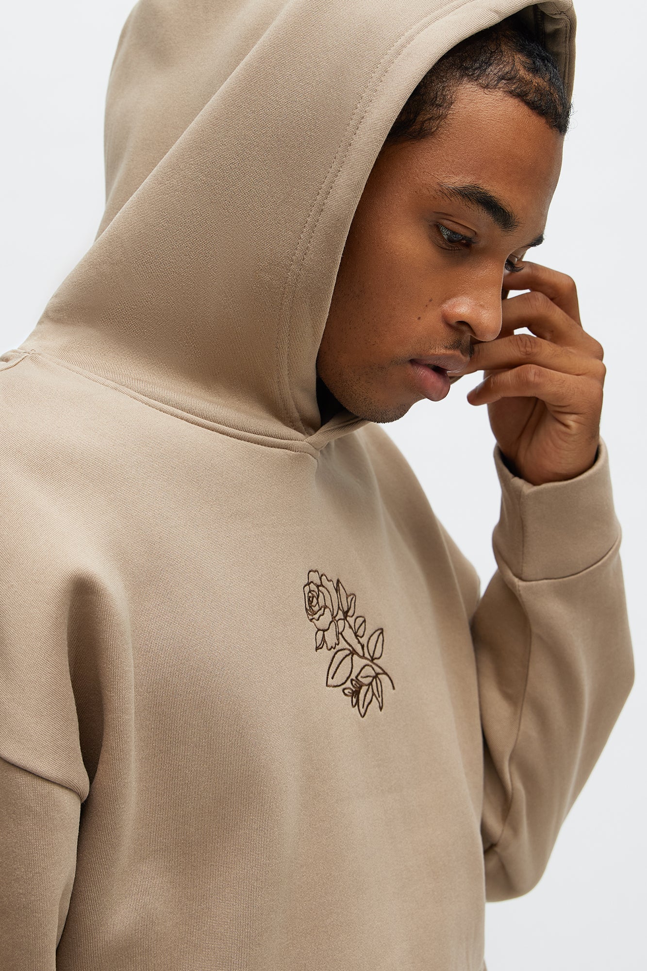 Rose Thorns Hoodie - Taupe