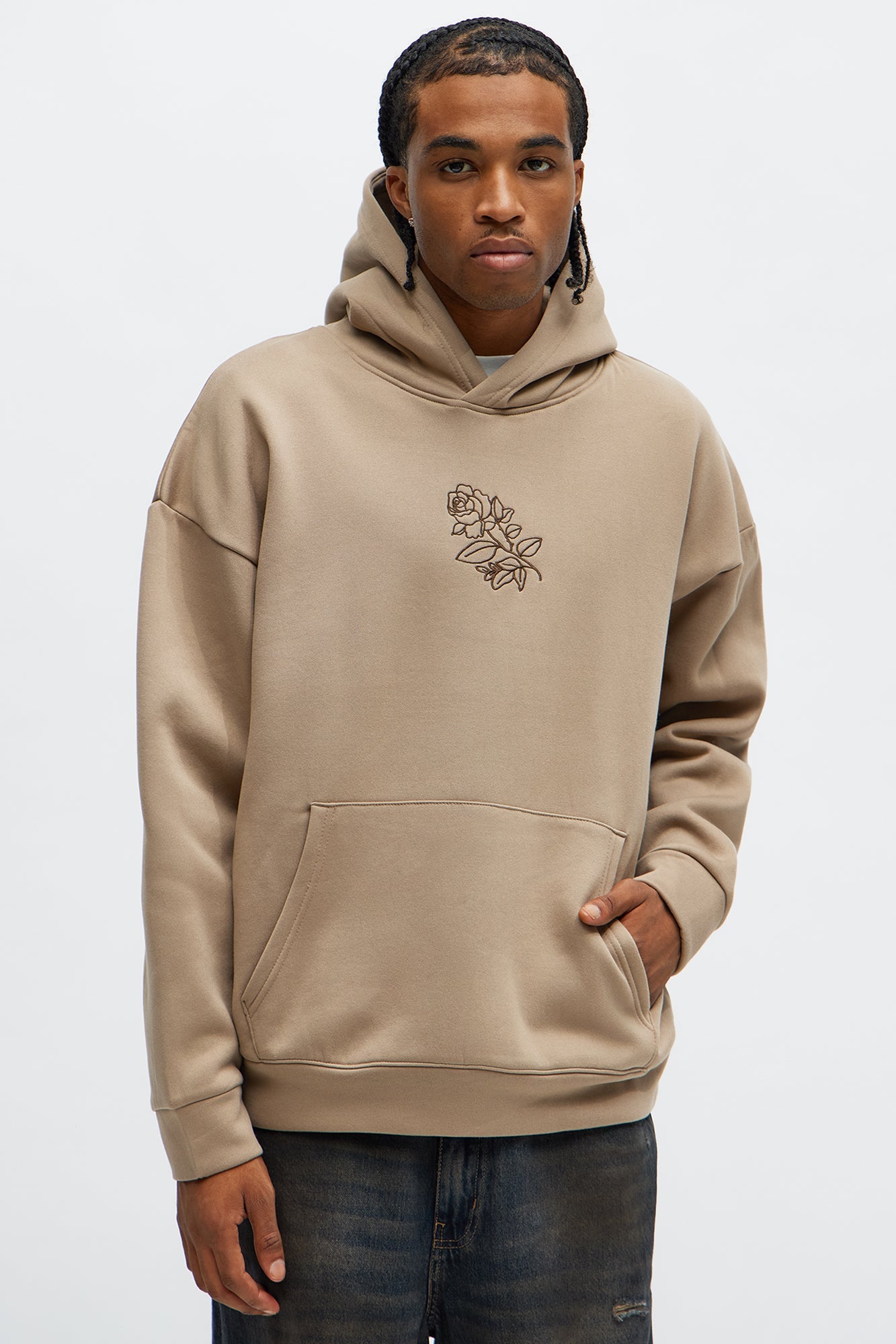 Rose Thorns Hoodie - Taupe