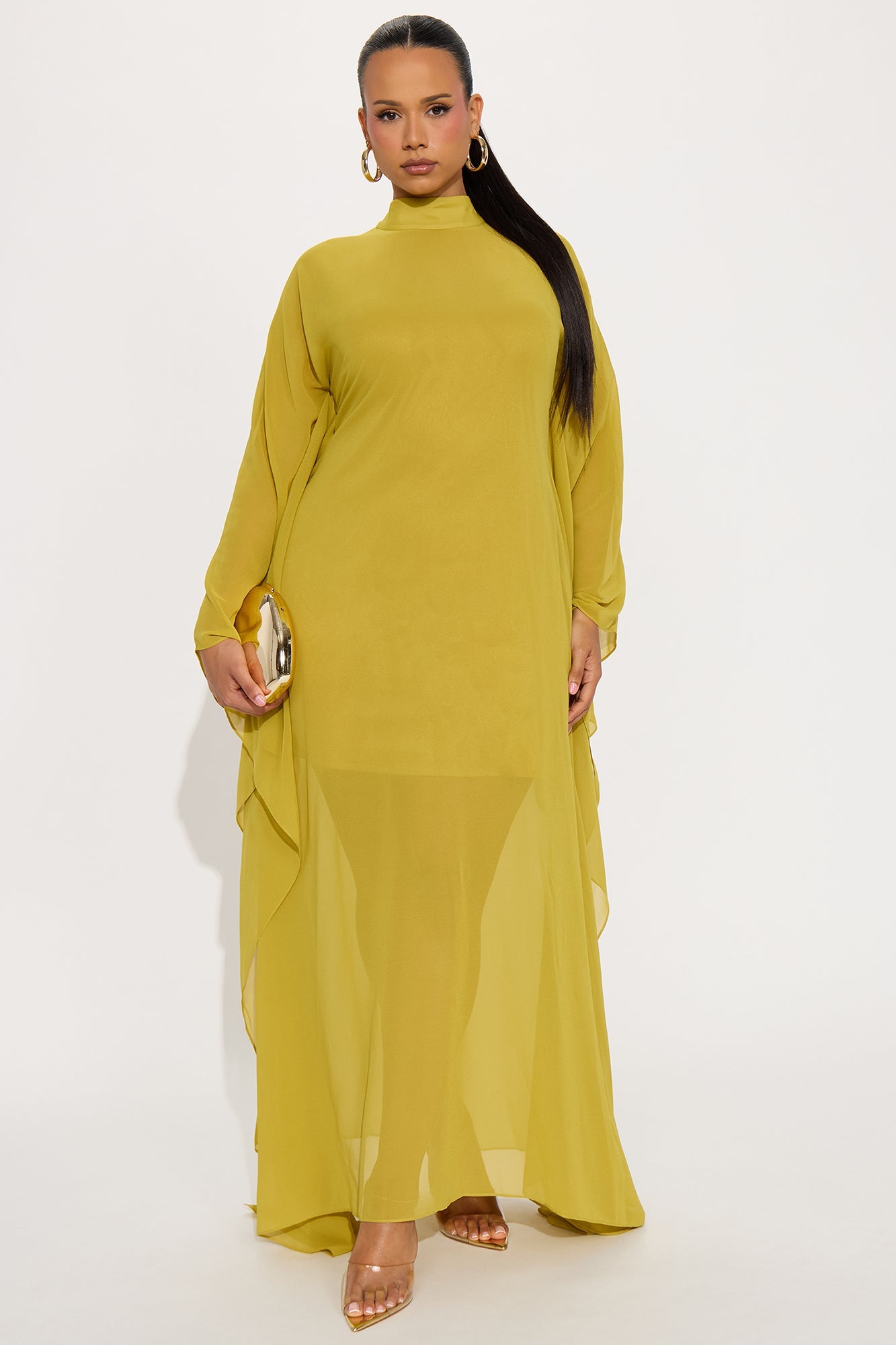 Flying High Chiffon Maxi Dress - Chartreuse