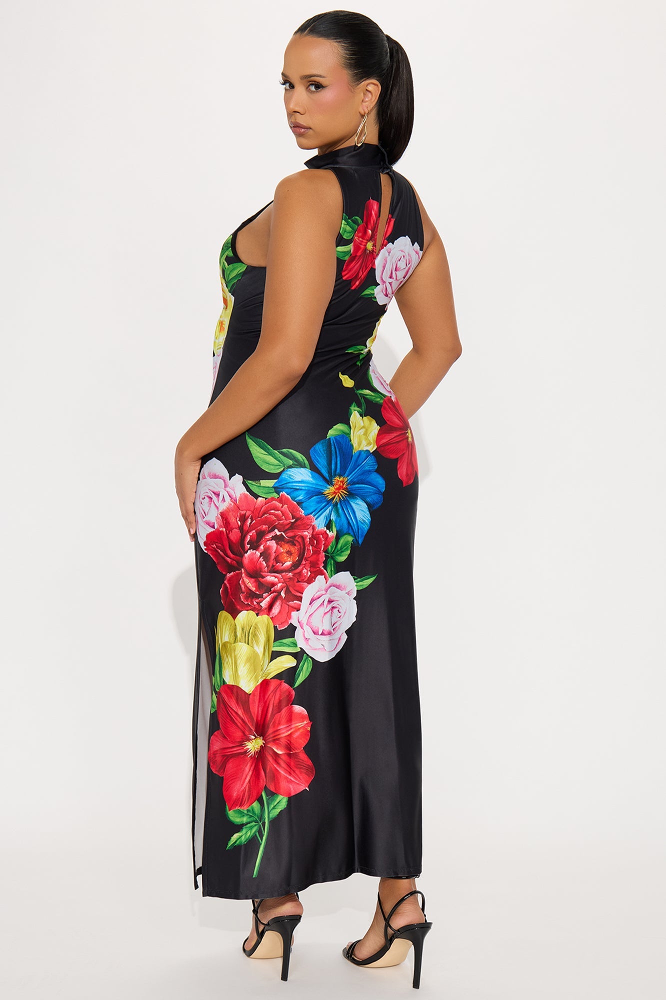 Carrie Mock Neck Maxi Dress - Black/combo