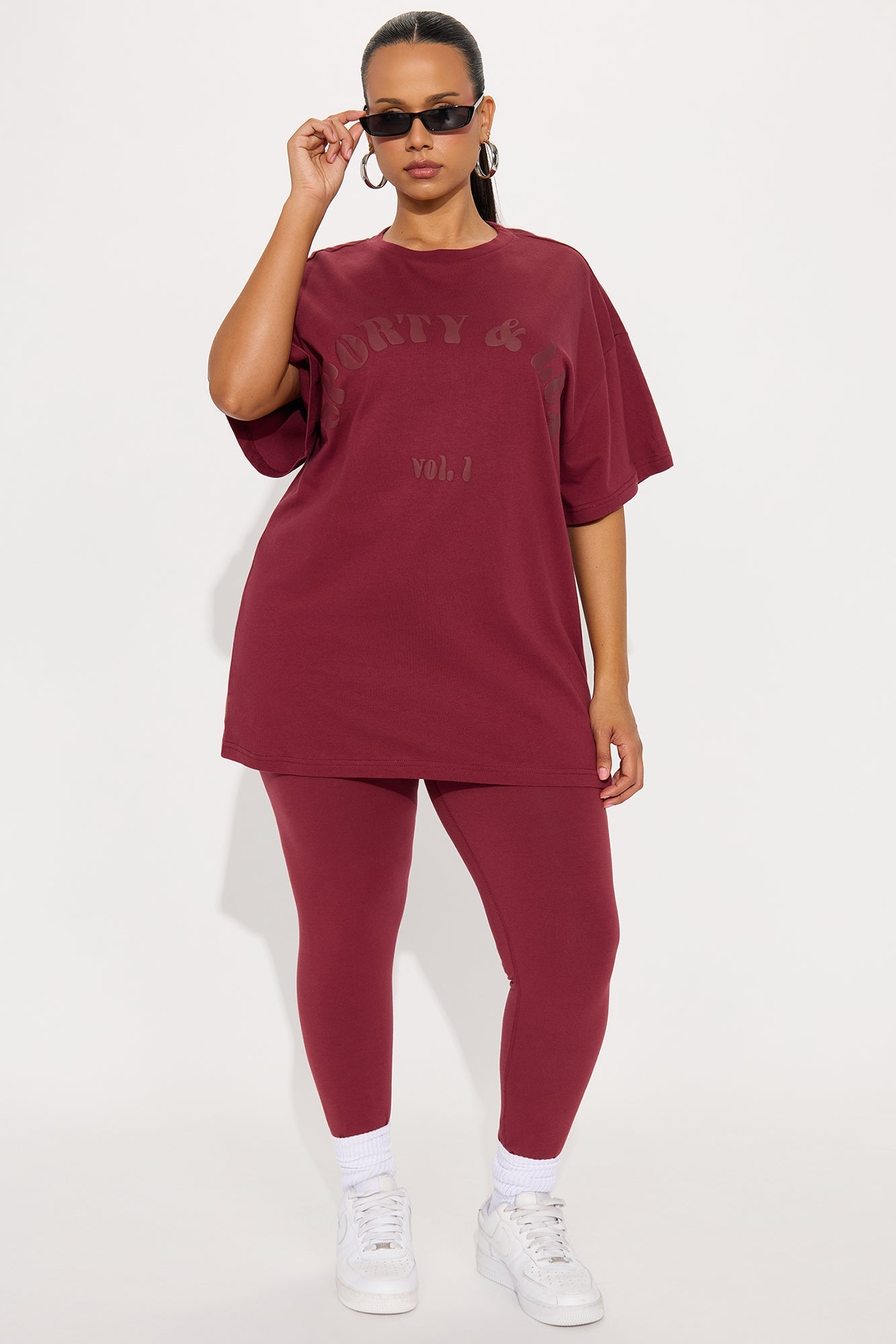 Sporty & Lux Legging Set - Burgundy