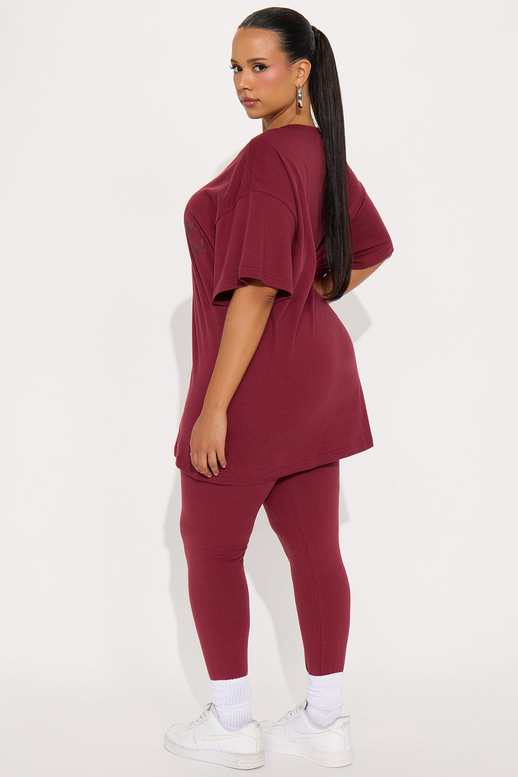 Sporty & Lux Legging Set - Burgundy
