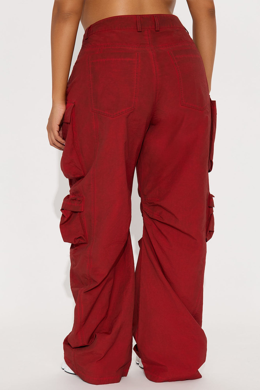 Talk It Up Oversized Cargo Pant - Red