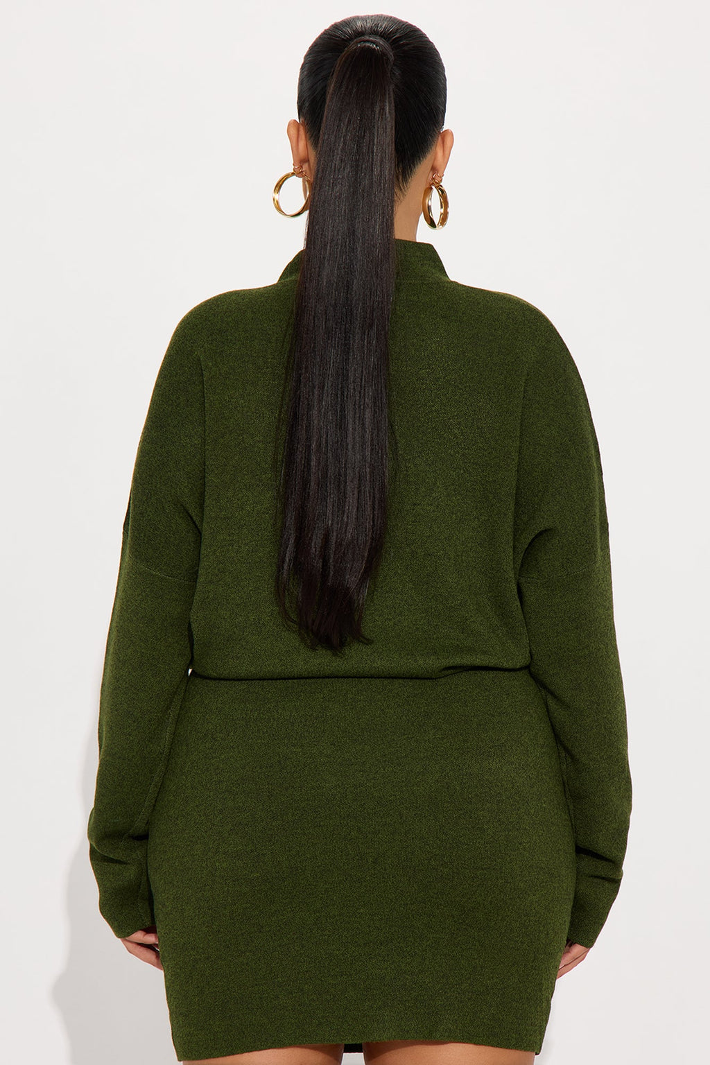 Tall Abby Sweater Mini Dress - Olive/combo