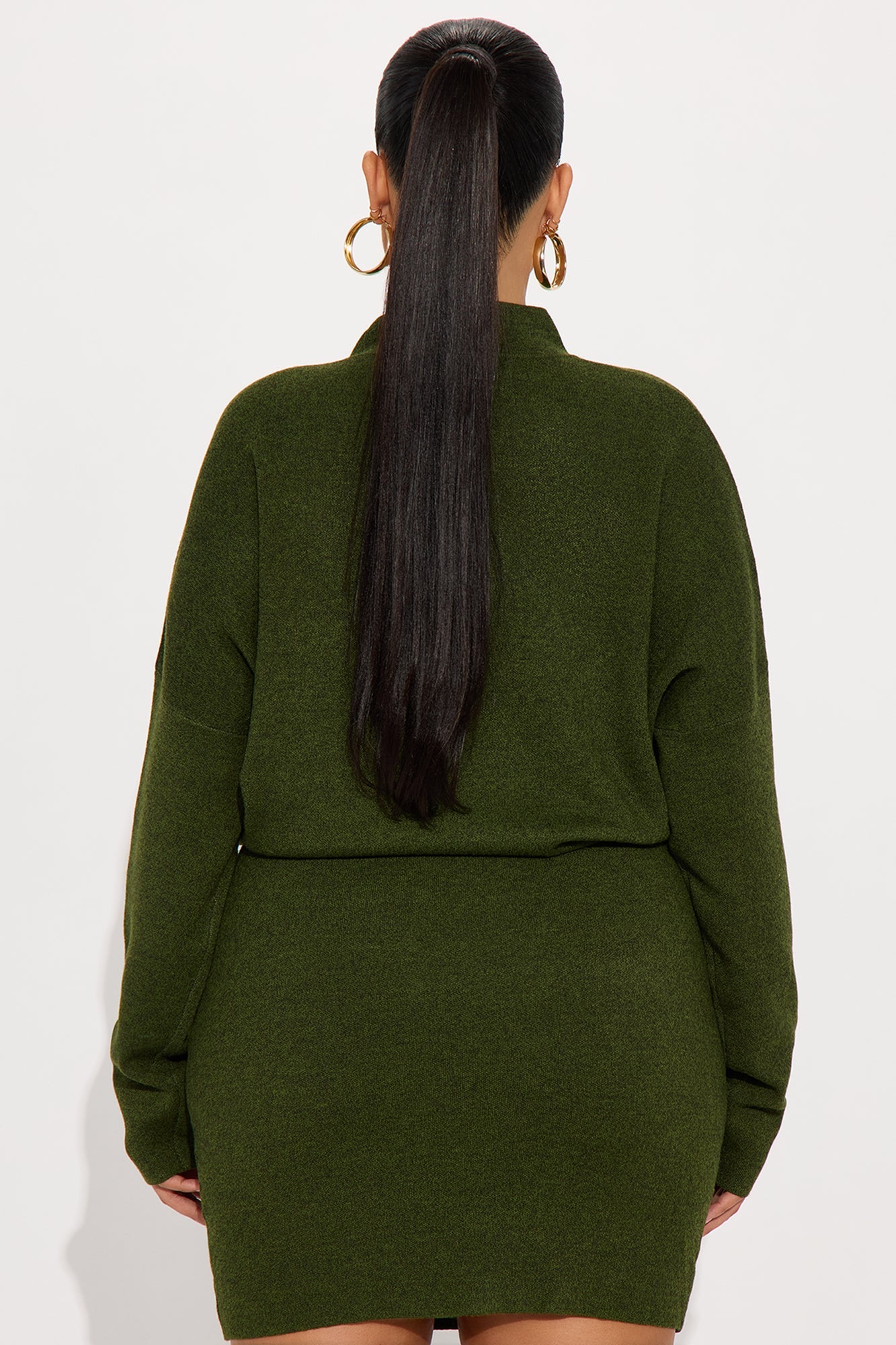 Tall Abby Sweater Mini Dress - Olive/combo