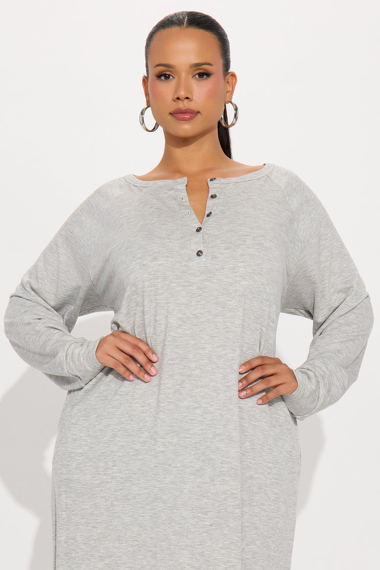 Maywood French Terry Maxi Dress - Heather Grey