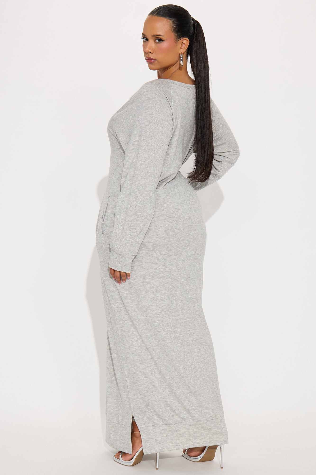 Maywood French Terry Maxi Dress - Heather Grey