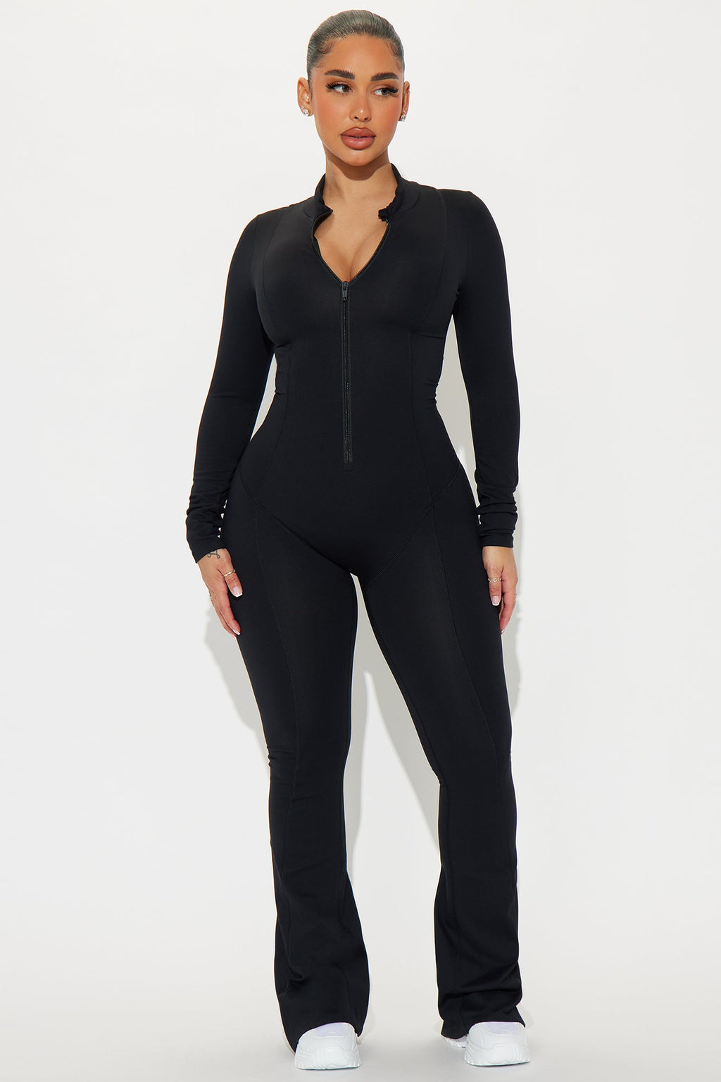 In Alignment Super Soft Active Flare Jumpsuit - Black