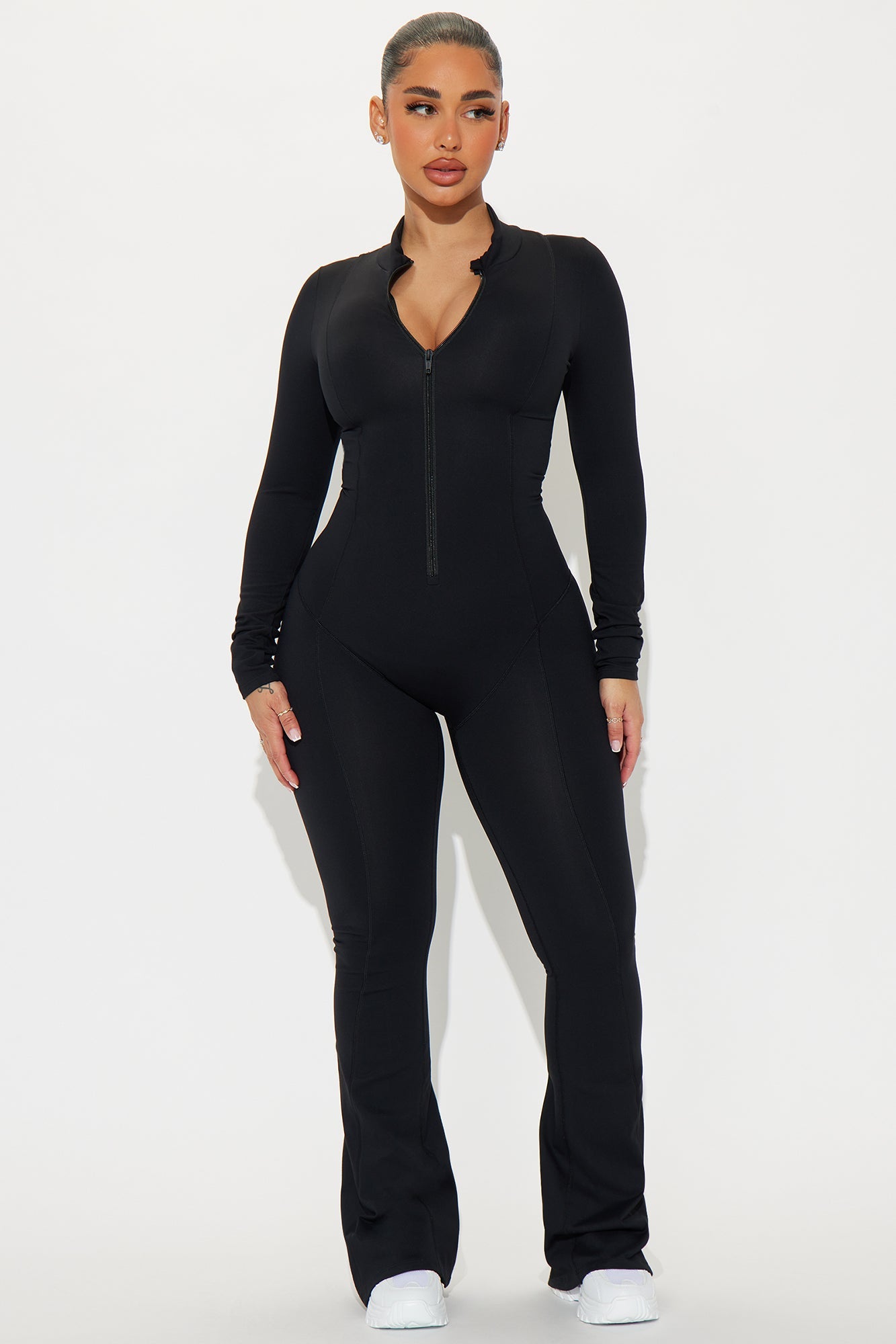In Alignment Super Soft Active Flare Jumpsuit - Black