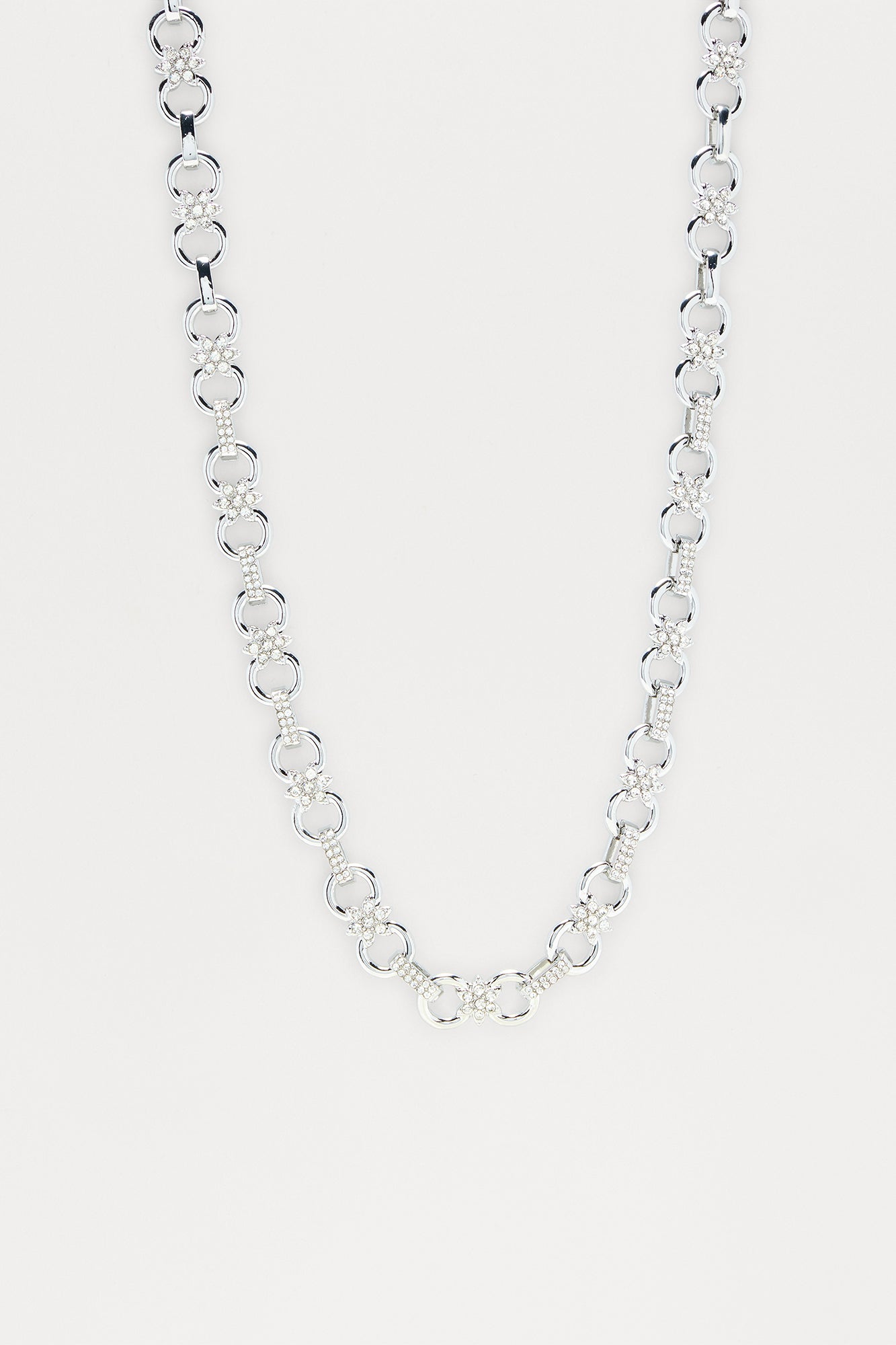11MM Iced Pant Chain  - Silver
