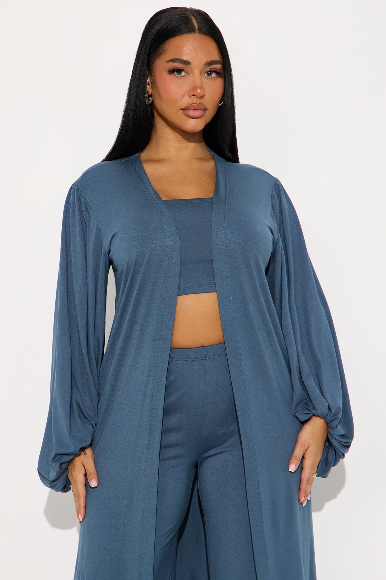 Ellie 3 Piece Pant Set - Slate Blue