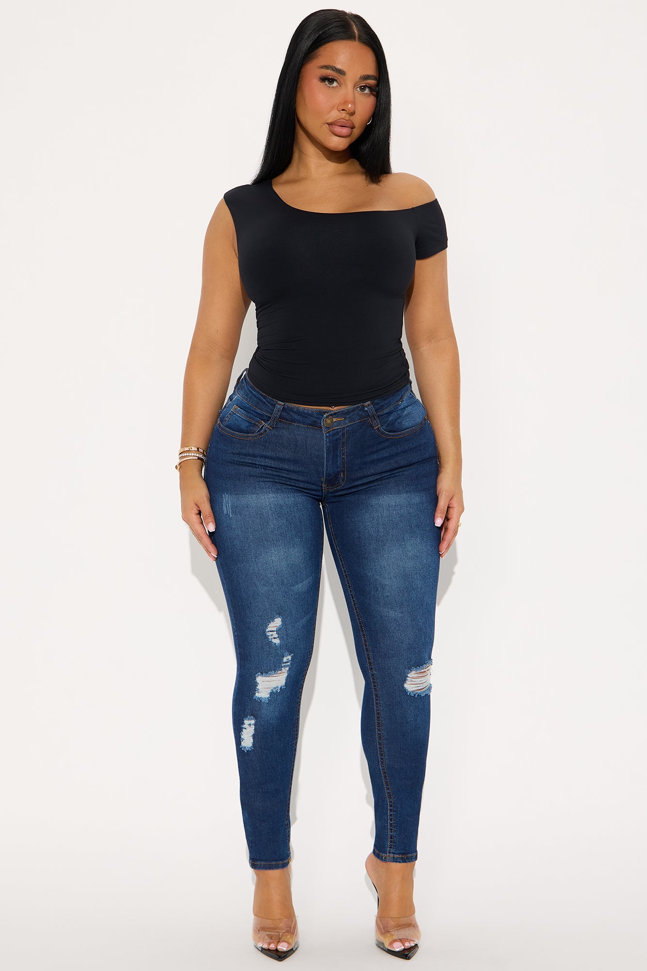 She's Fierce Stretch Skinny Jeans - Dark Wash