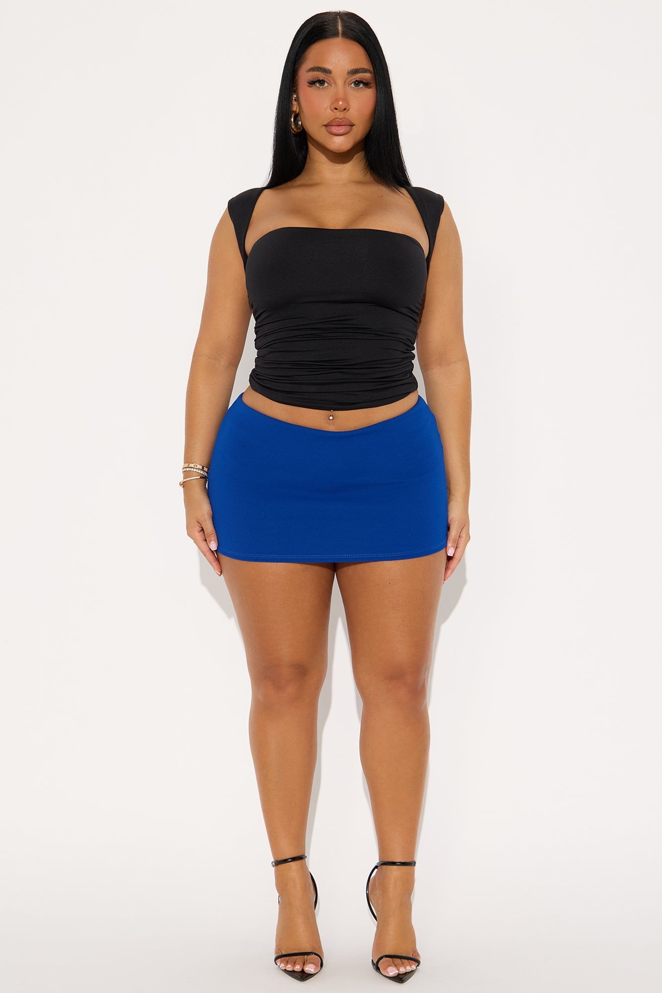 Mia Crepe Micro Mini Skort - CobaltBlue 