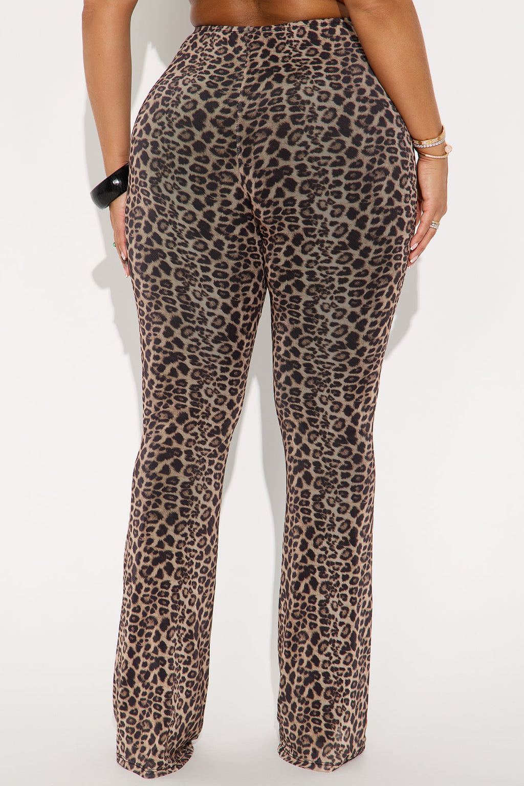 Make Them Chase Leopard Mesh Flare Pant 33″ - Leopard