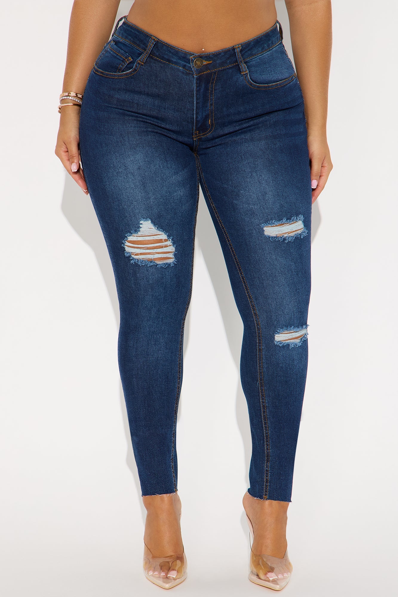 She's Fine Stretch Skinny Jeans - Dark Wash
