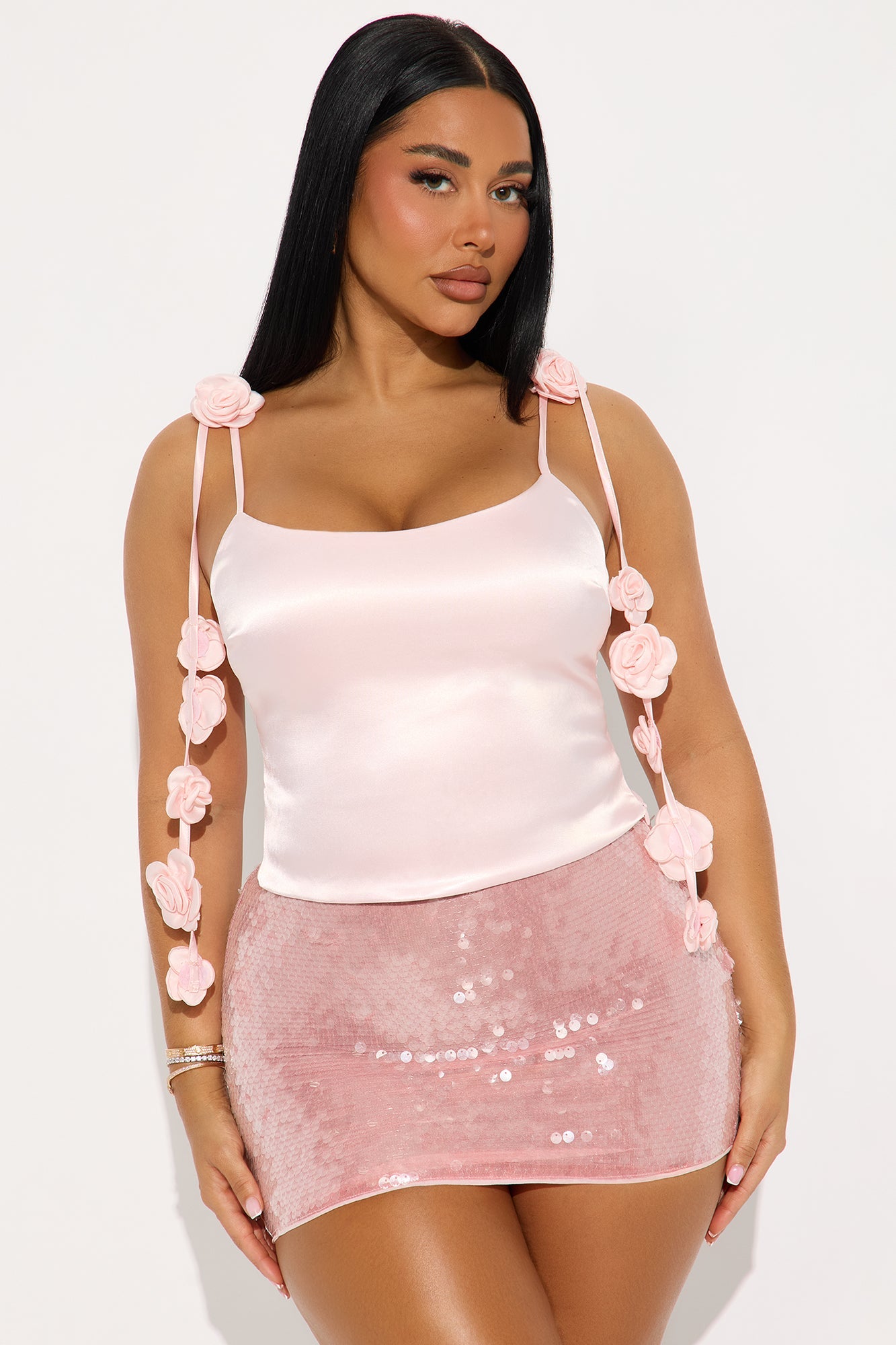 Rosy Thoughts Satin Cami Top - Pink