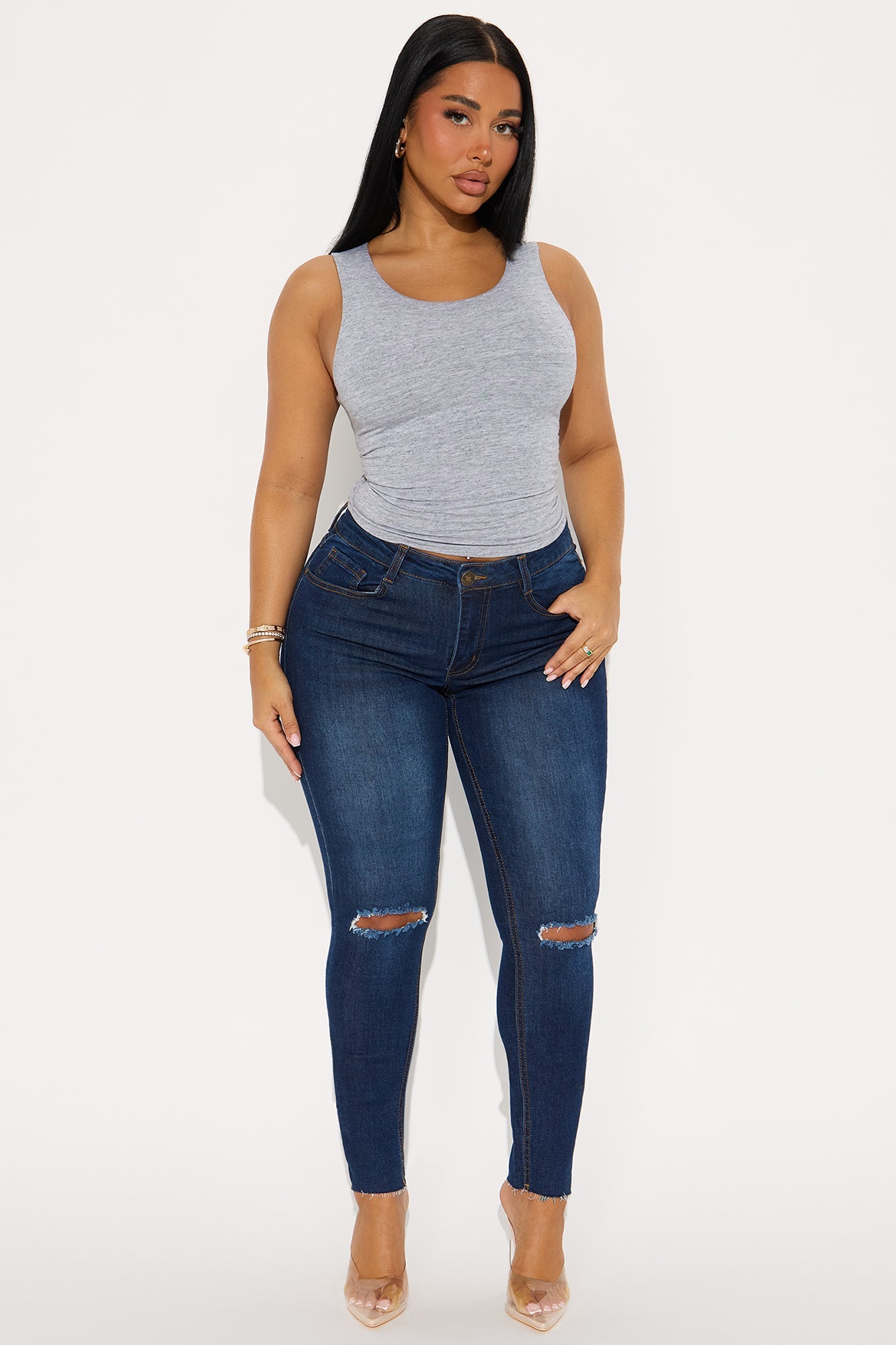 She's So Fine Stretch Skinny Jeans - Dark Wash