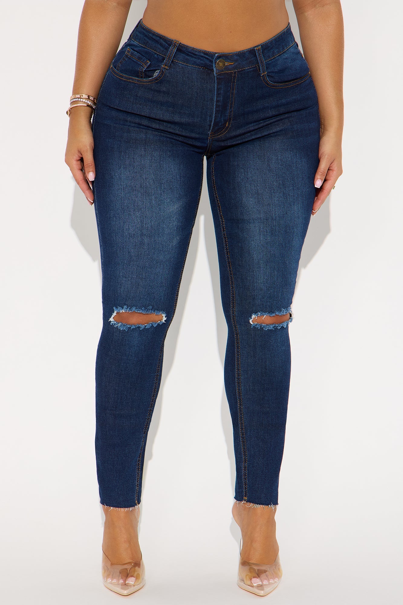 She's So Fine Stretch Skinny Jeans - Dark Wash