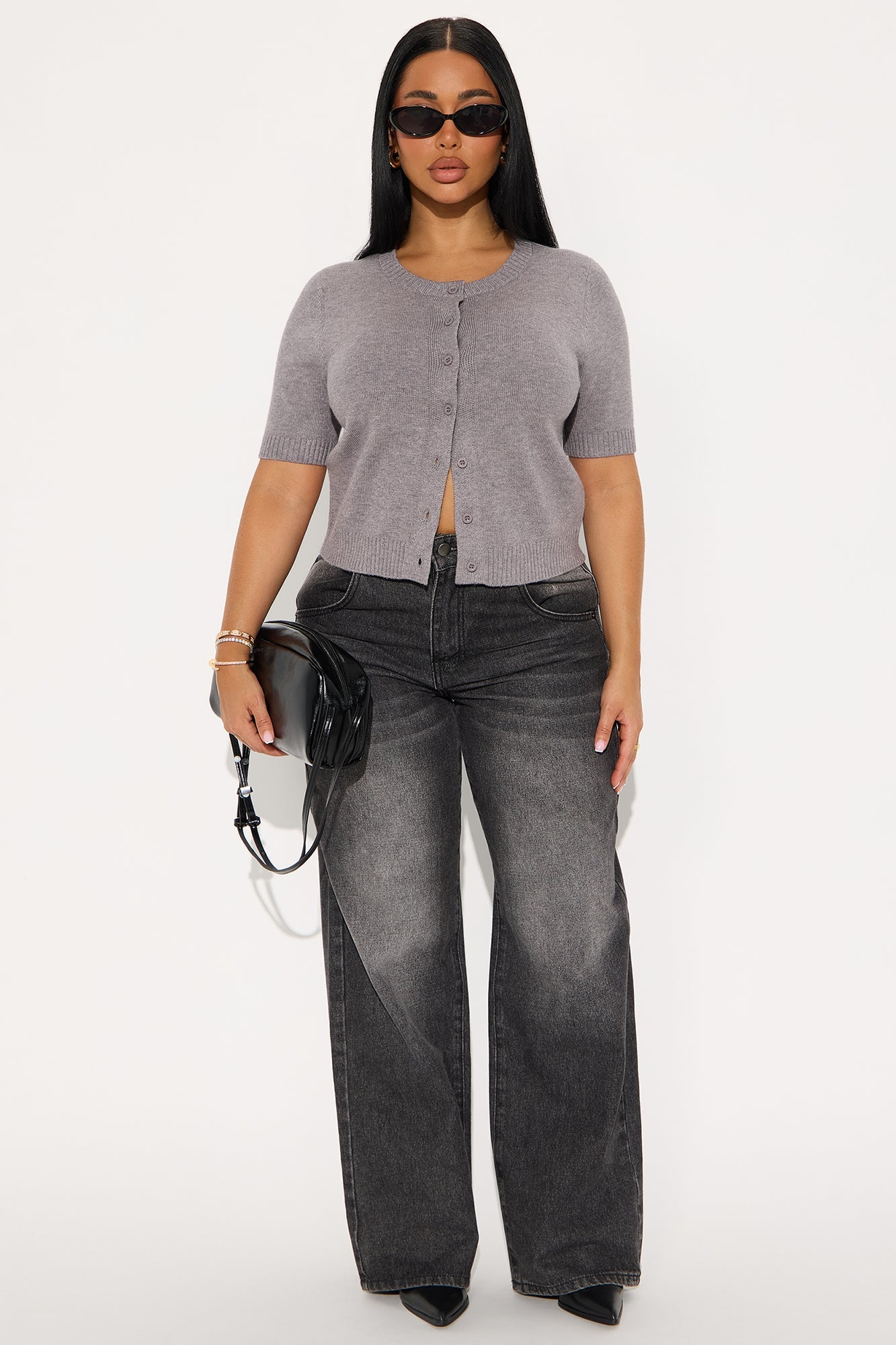 Too Cute Short Sleeve Cardigan - Grey