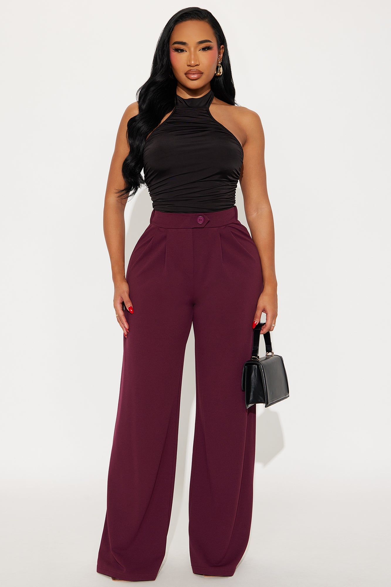 What Matters Most Wide Leg Trouser - Burgundy