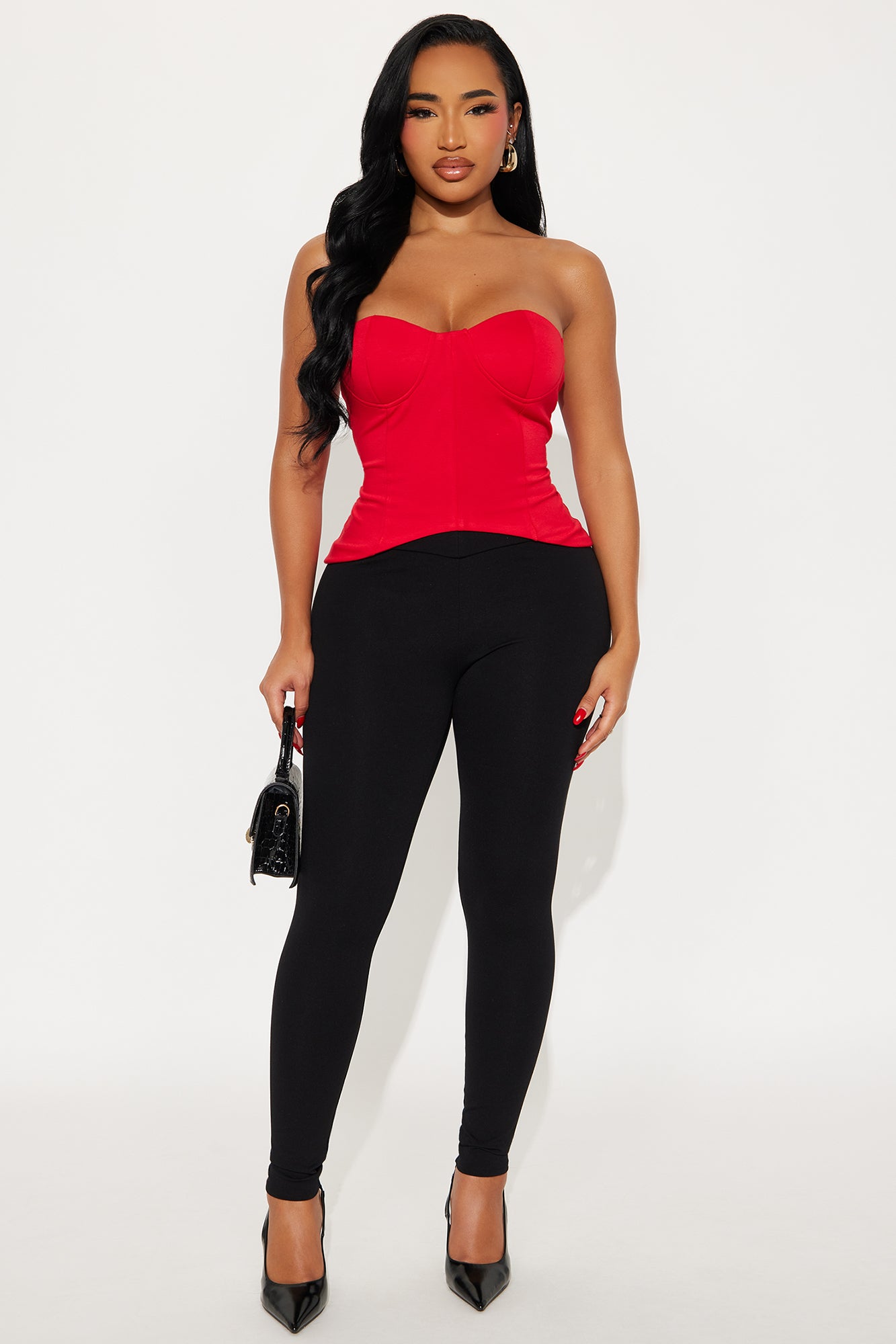 Dolly Strapless Corset Top - Red