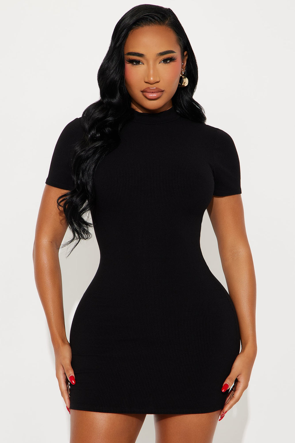 Cora Snatched Mini Dress - Black