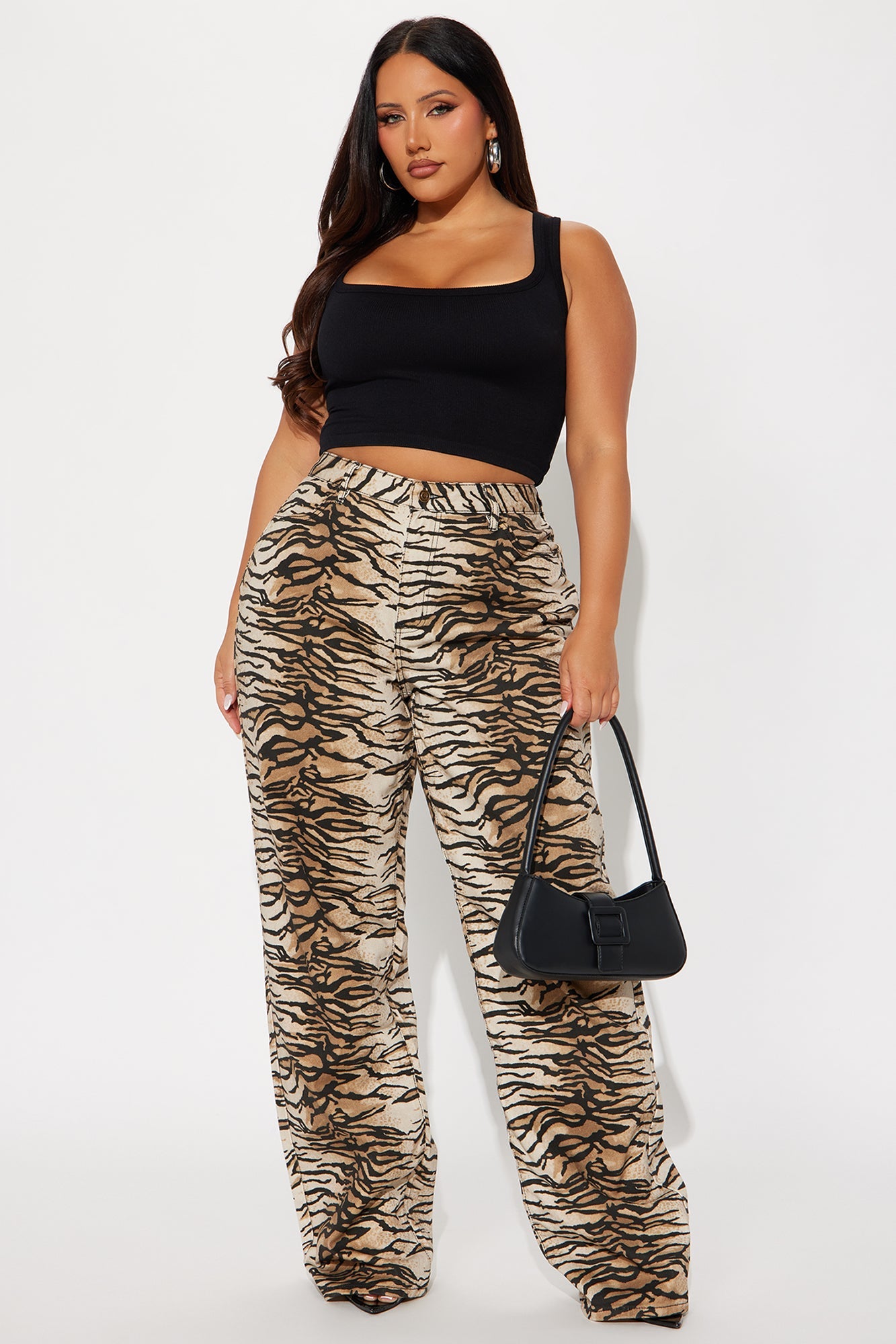 Tall Fierce And Feisty Printed Wide Leg Jeans - Brown/combo