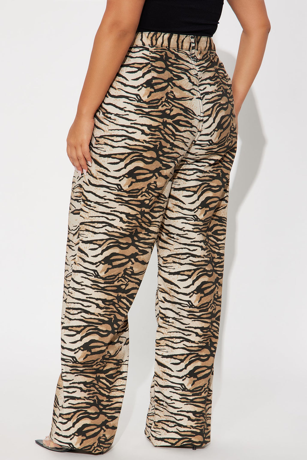 Tall Fierce And Feisty Printed Wide Leg Jeans - Brown/combo