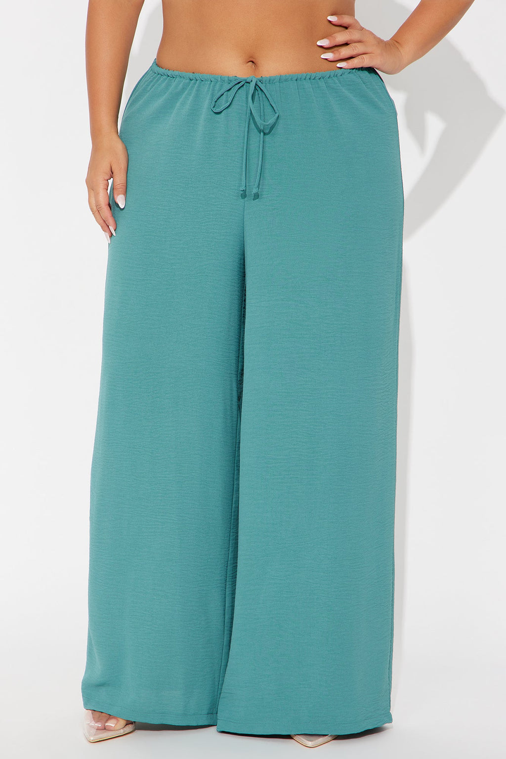 Running Errands Wide Leg Pant 32″ - Jade