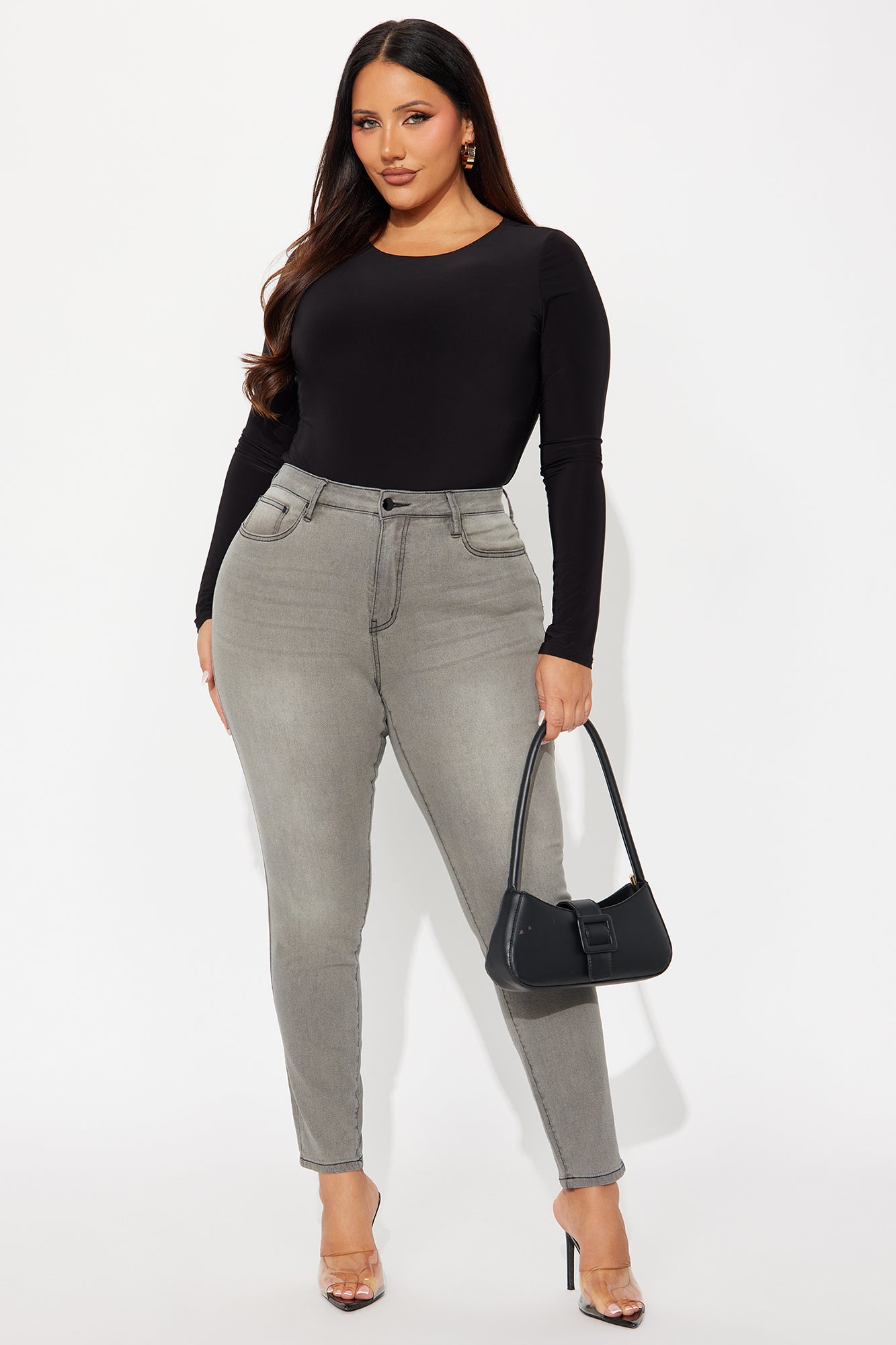 She's Fire Stretch Skinny Jeans - Grey