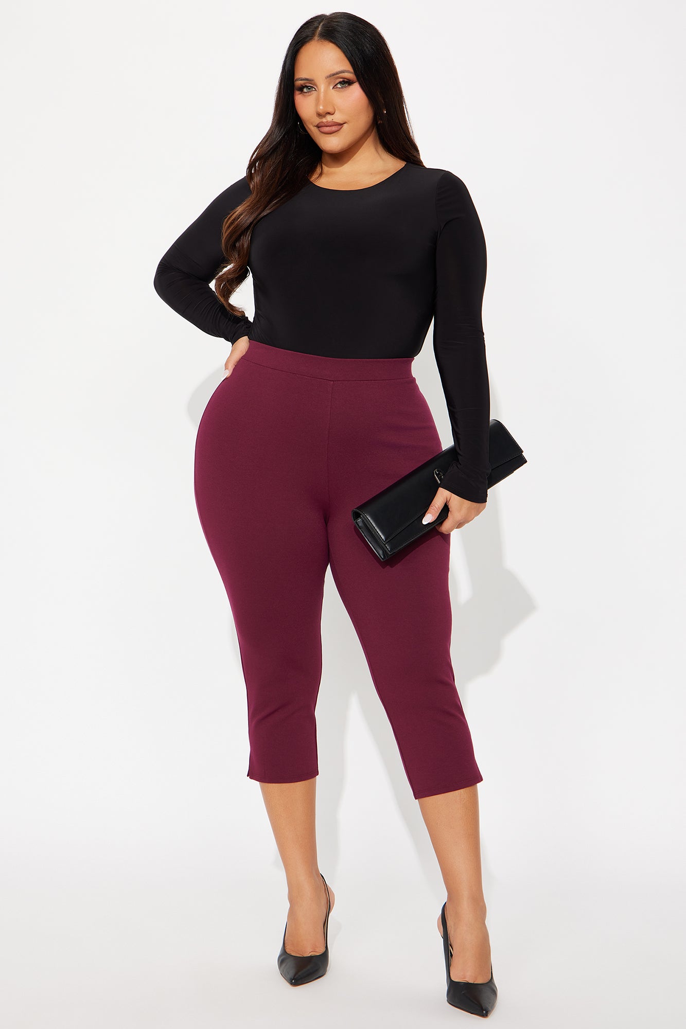 All My Potentials Capri Legging - Burgundy