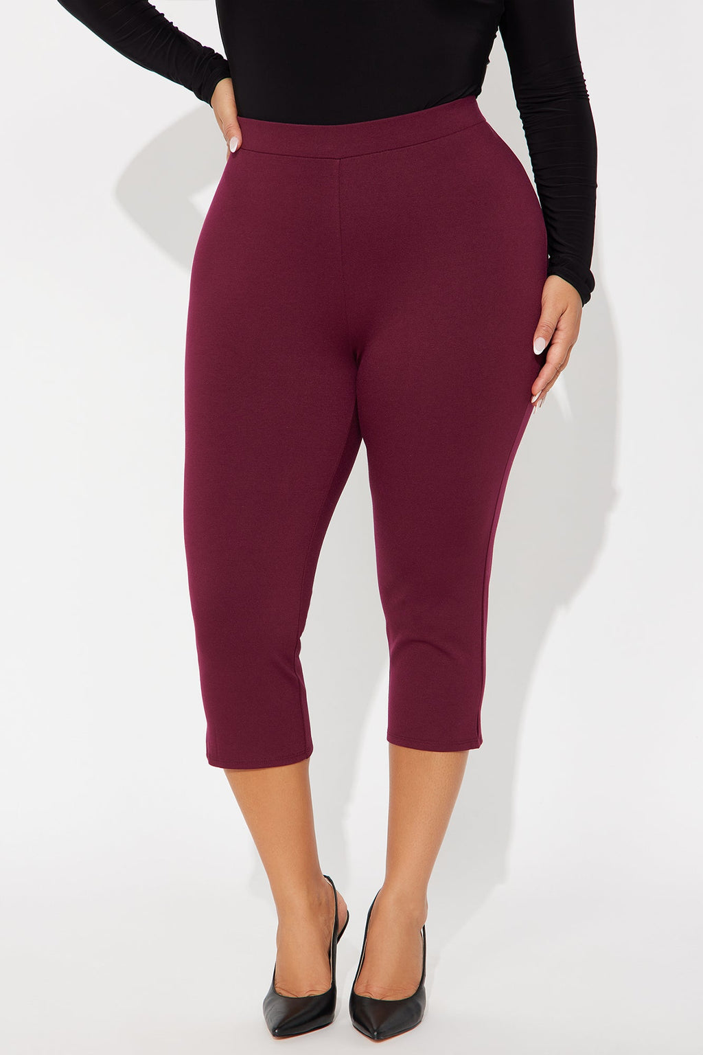 All My Potentials Capri Legging - Burgundy