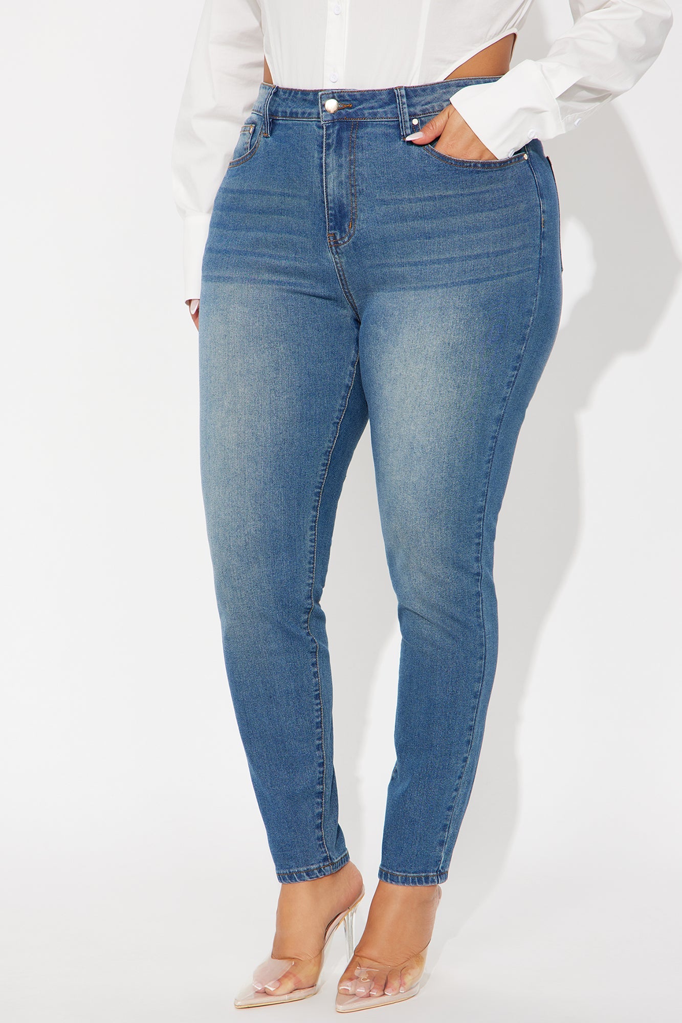 She's Fire Stretch Skinny Jeans - Vintage Wash