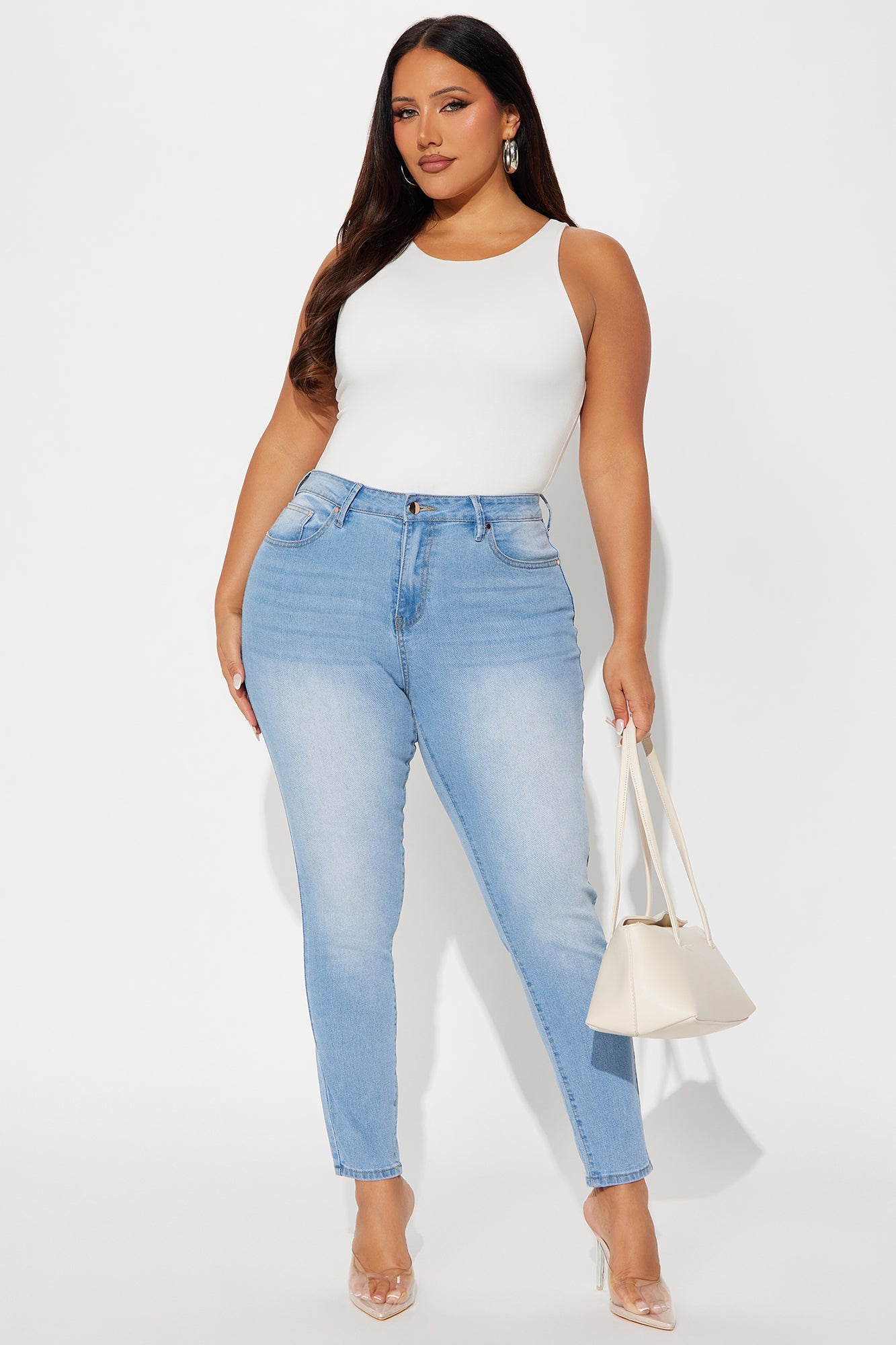 She's Fire Stretch Skinny Jeans - Light Wash