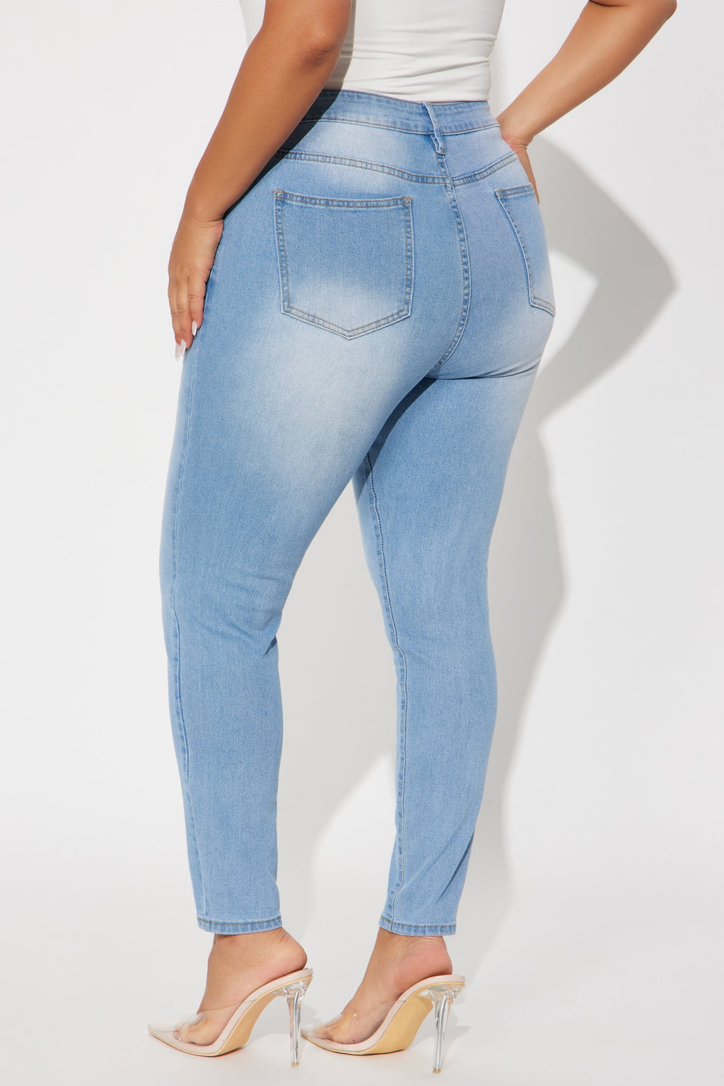 She's Fire Stretch Skinny Jeans - Light Wash