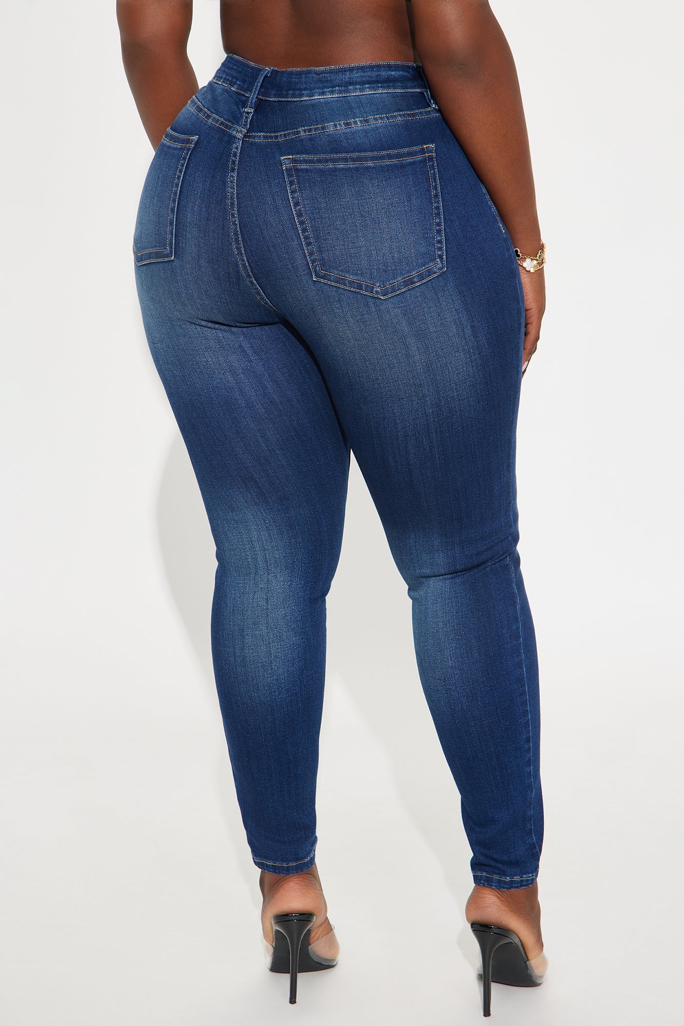 Do My Best Premium Low Waist Skinny Jeans - Dark Wash