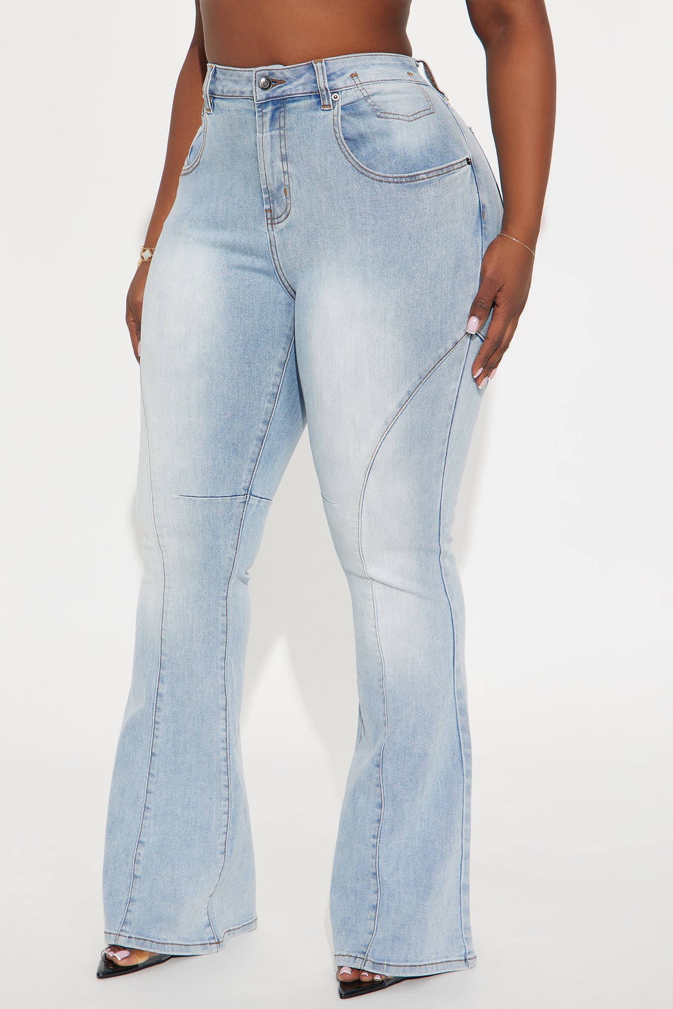 Raleigh Mid Rise Flare Jeans - Light Wash